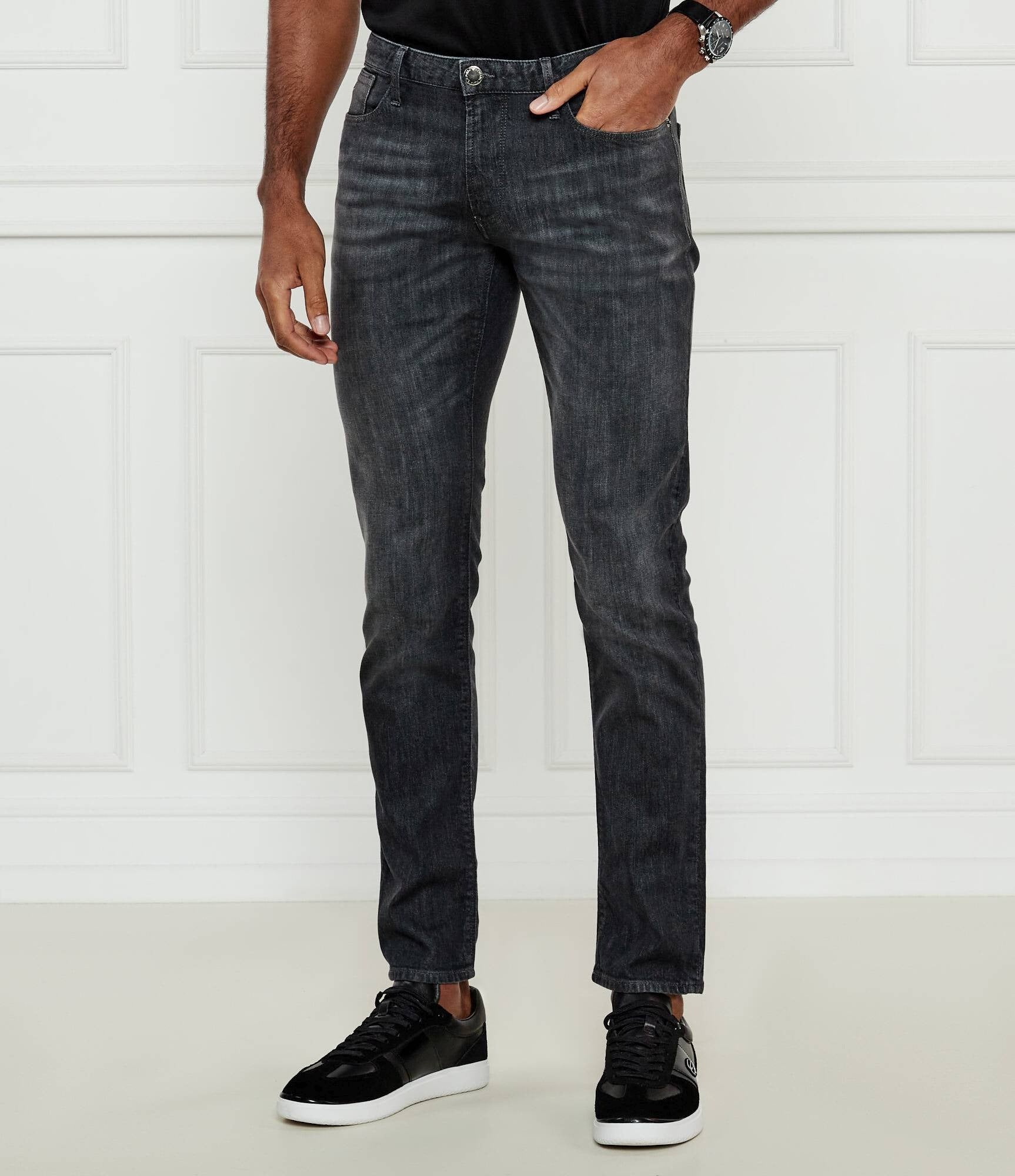 Emporio Armani Calcas Trousers Em000121 Af14116 Denim Grey Denim Cinza_shot1