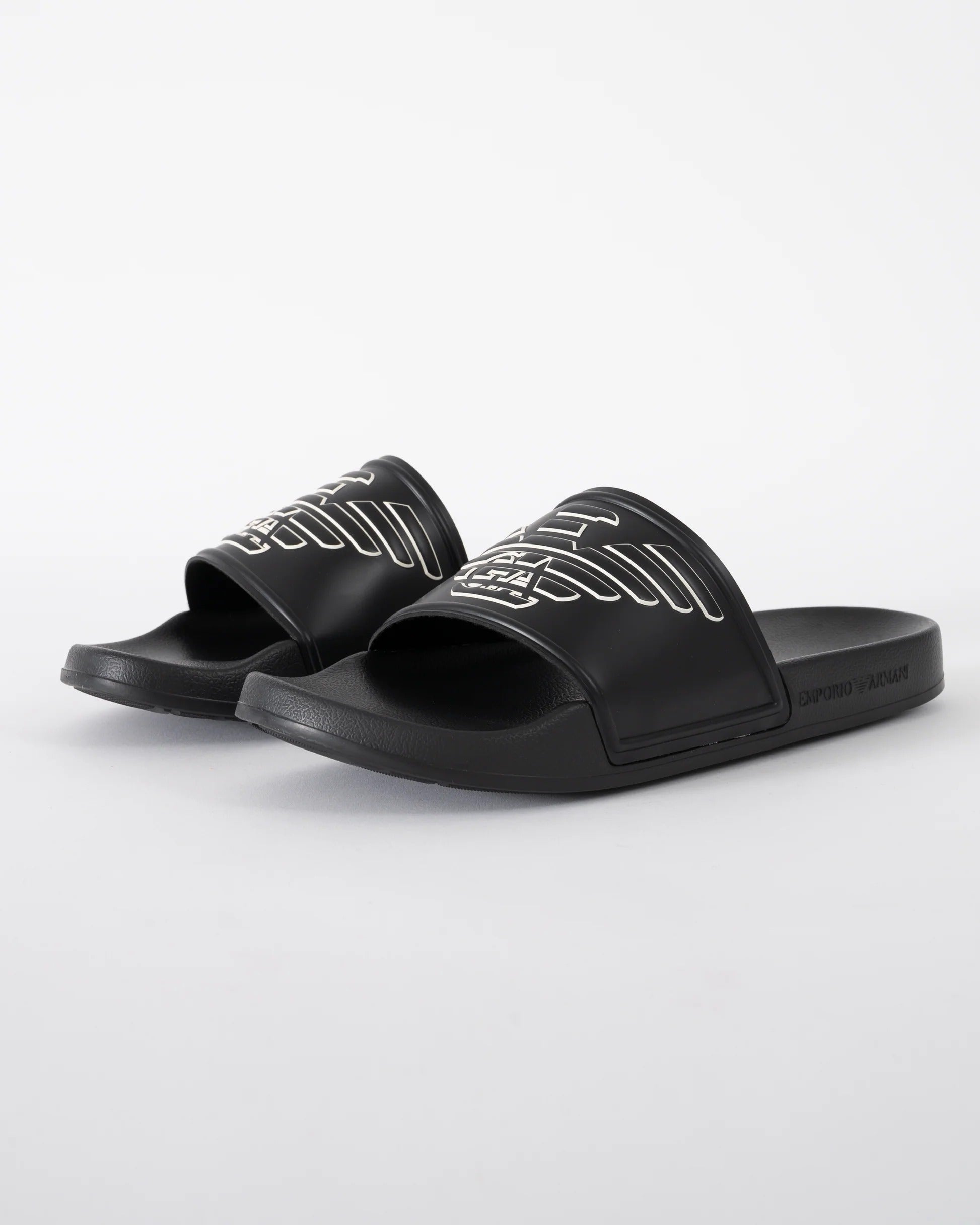 Emporio Armani Chinelos Slippers Ex000042 Af22189 Blk White Preto Branco_shot1
