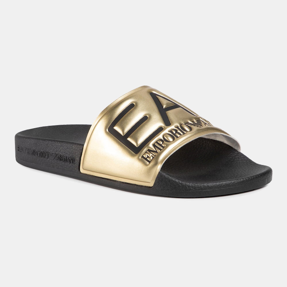 Emporio Armani Chinelos Slippers P001 Xcc22 Blk Gold Preto Ouro Shot2