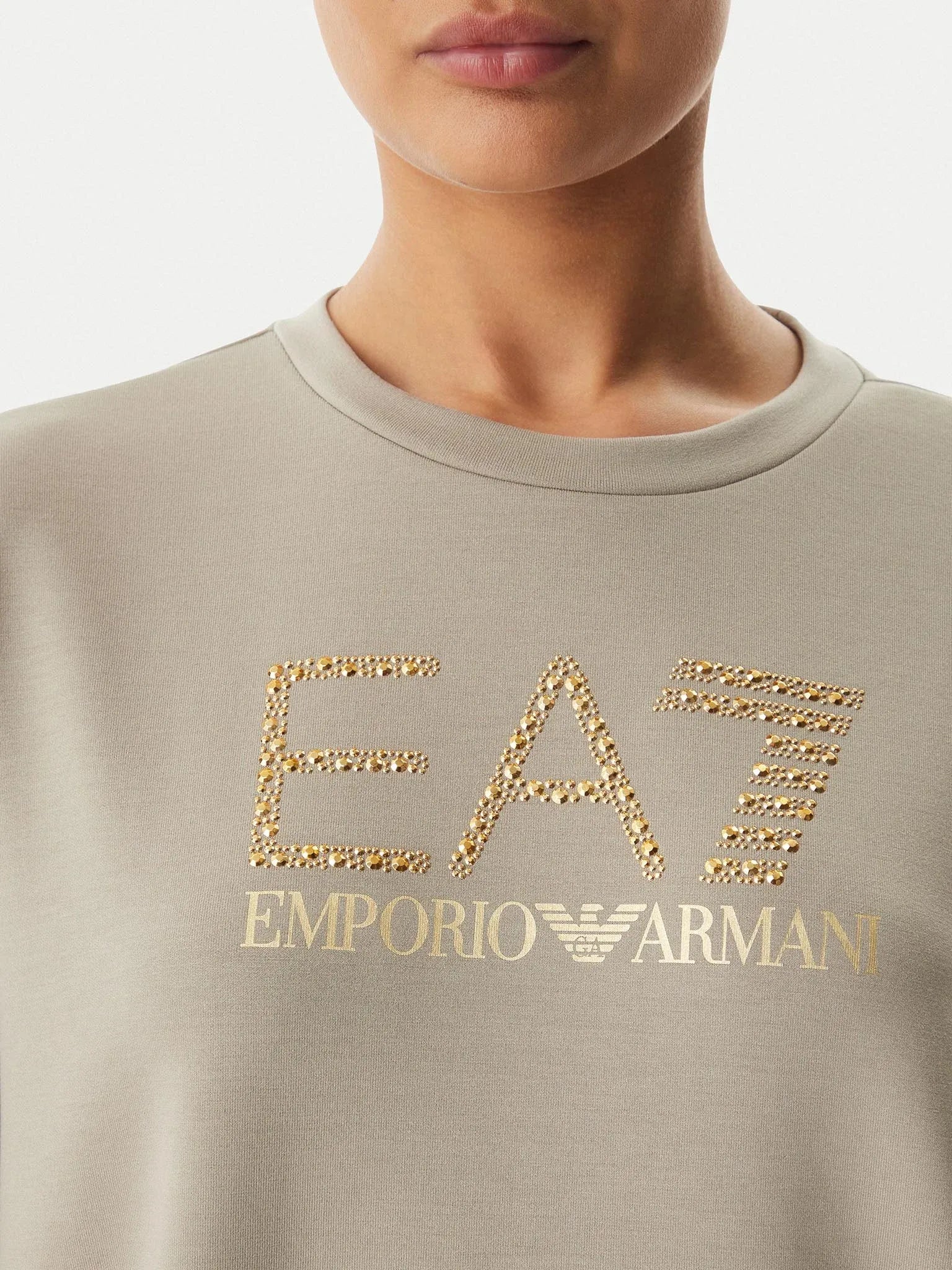 Emporio Armani Ea7 Camisola Sweat 7w001488 Af24375 Beige Gold Beige Ouro_shot4