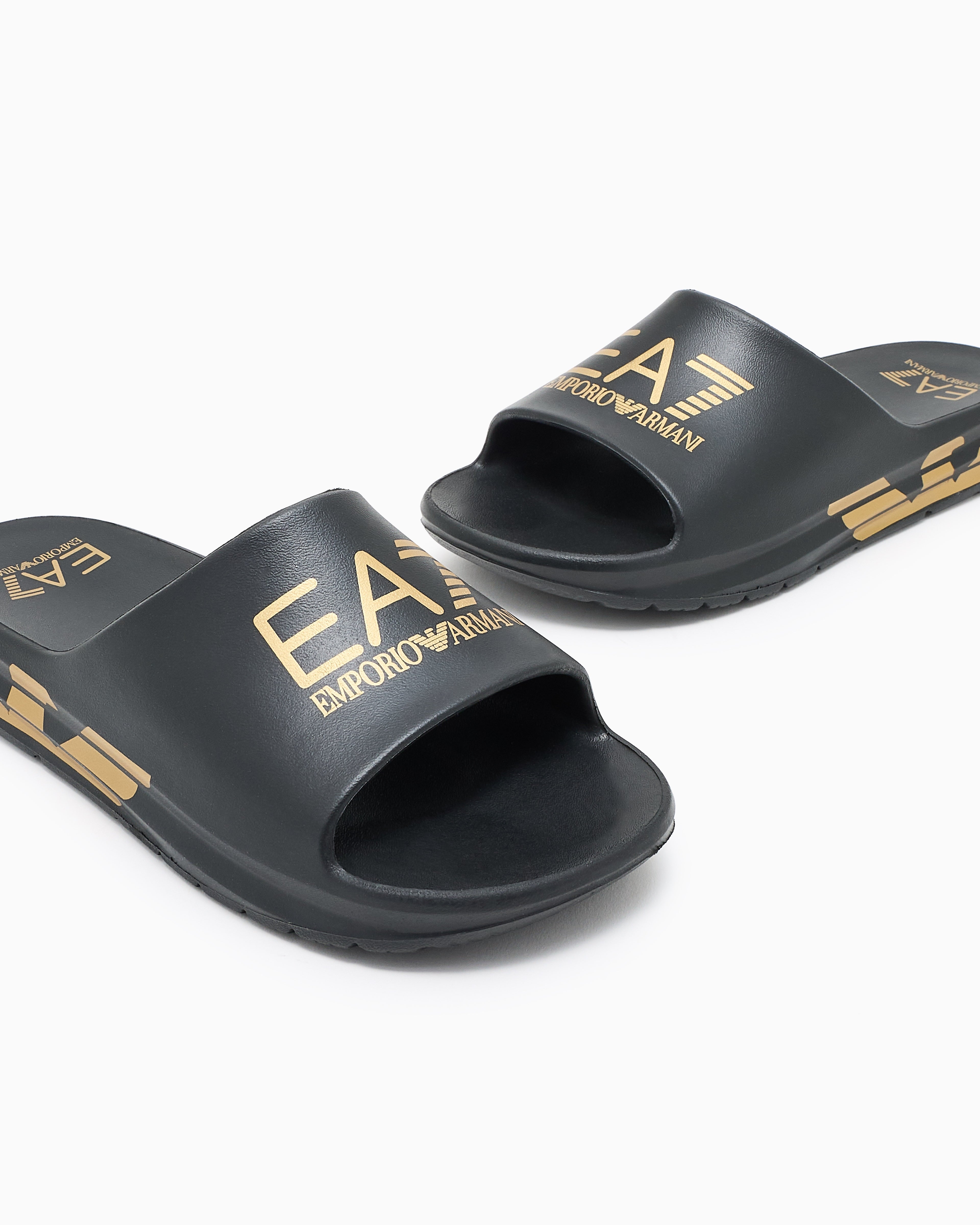 Emporio Armani Ea7 Chinelos Slippers 7x000356 Af18618 Blk Gold Preto Ouro_shot1