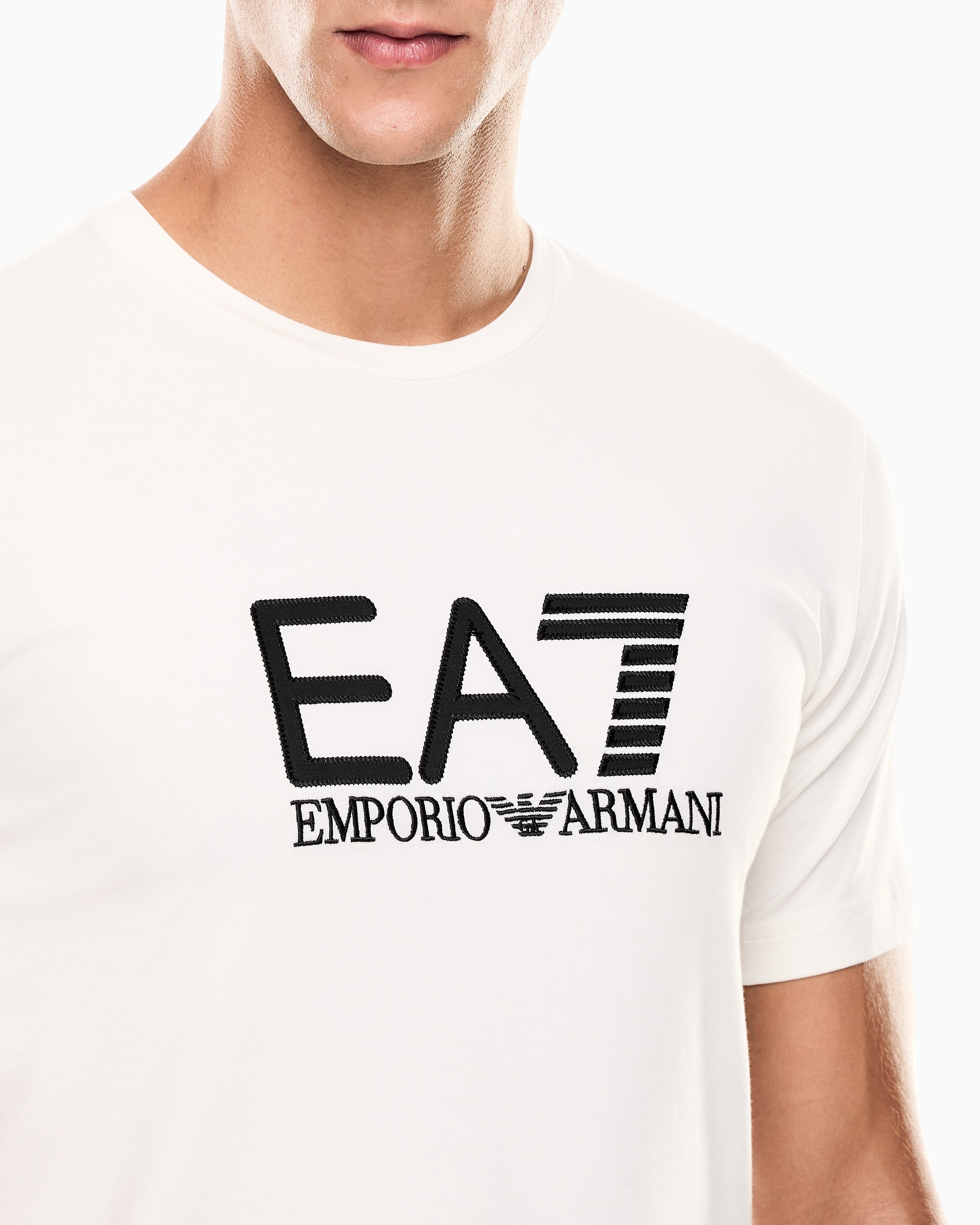 Emporio Armani Ea7 T Shirt 7m000899 Af10373 Whi Black Branco Preto_shot1