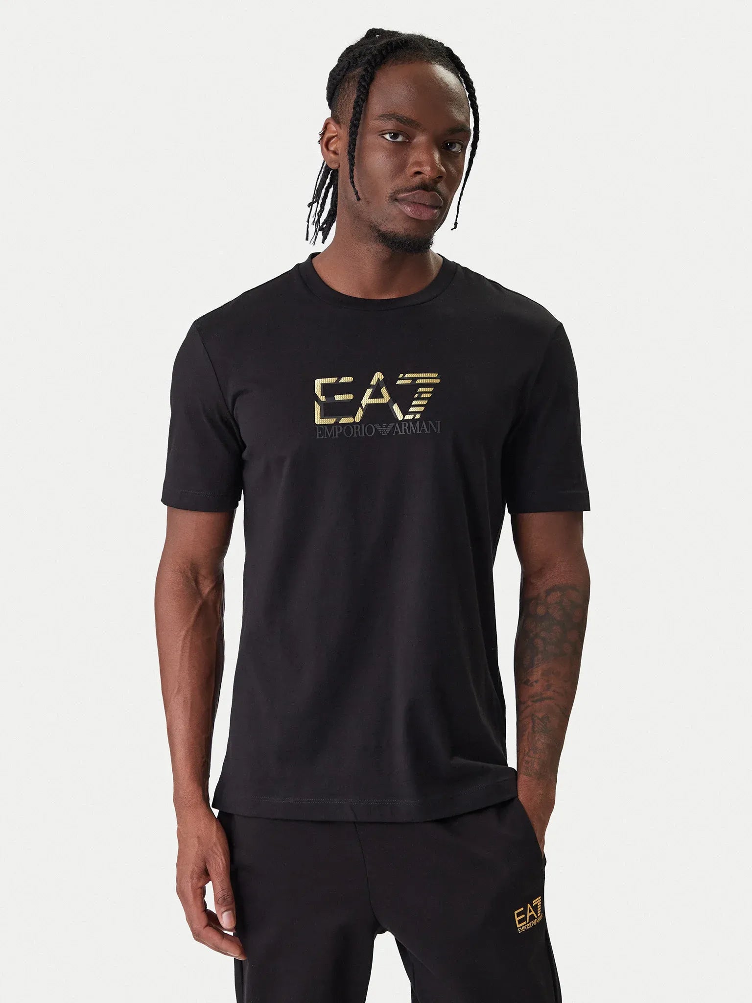 Emporio Armani Ea7 T Shirt 7m001562 Af17789 Blk Gold Preto Ouro_shot1
