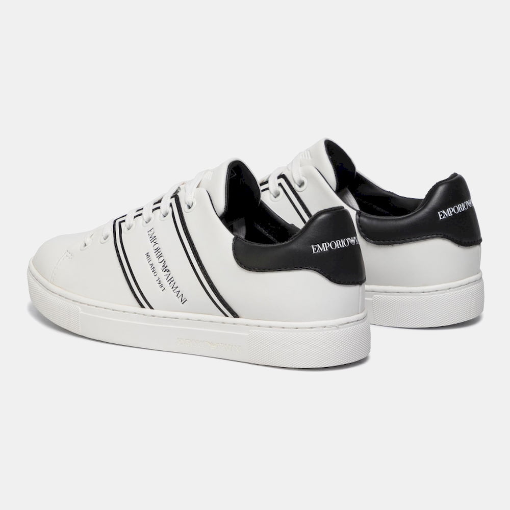 Emporio Armani Sapatilhas Sneakers Shoes X096 Xm090 Whi Black Branco Preto Shot8