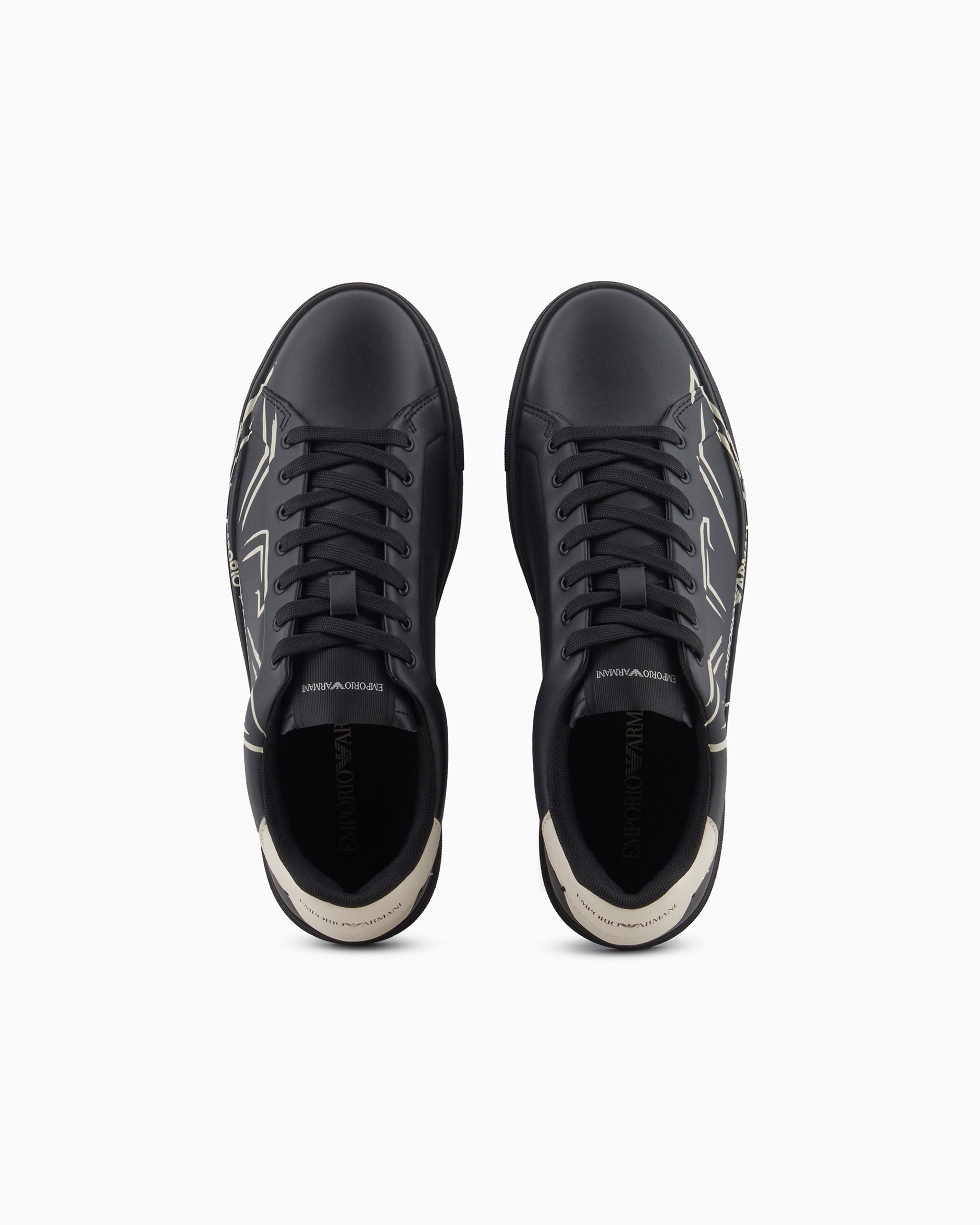 Emporio Armani Sapatilhas Sneakers Shoes X4x598 Xd431 Triple Blk Preto_shot6