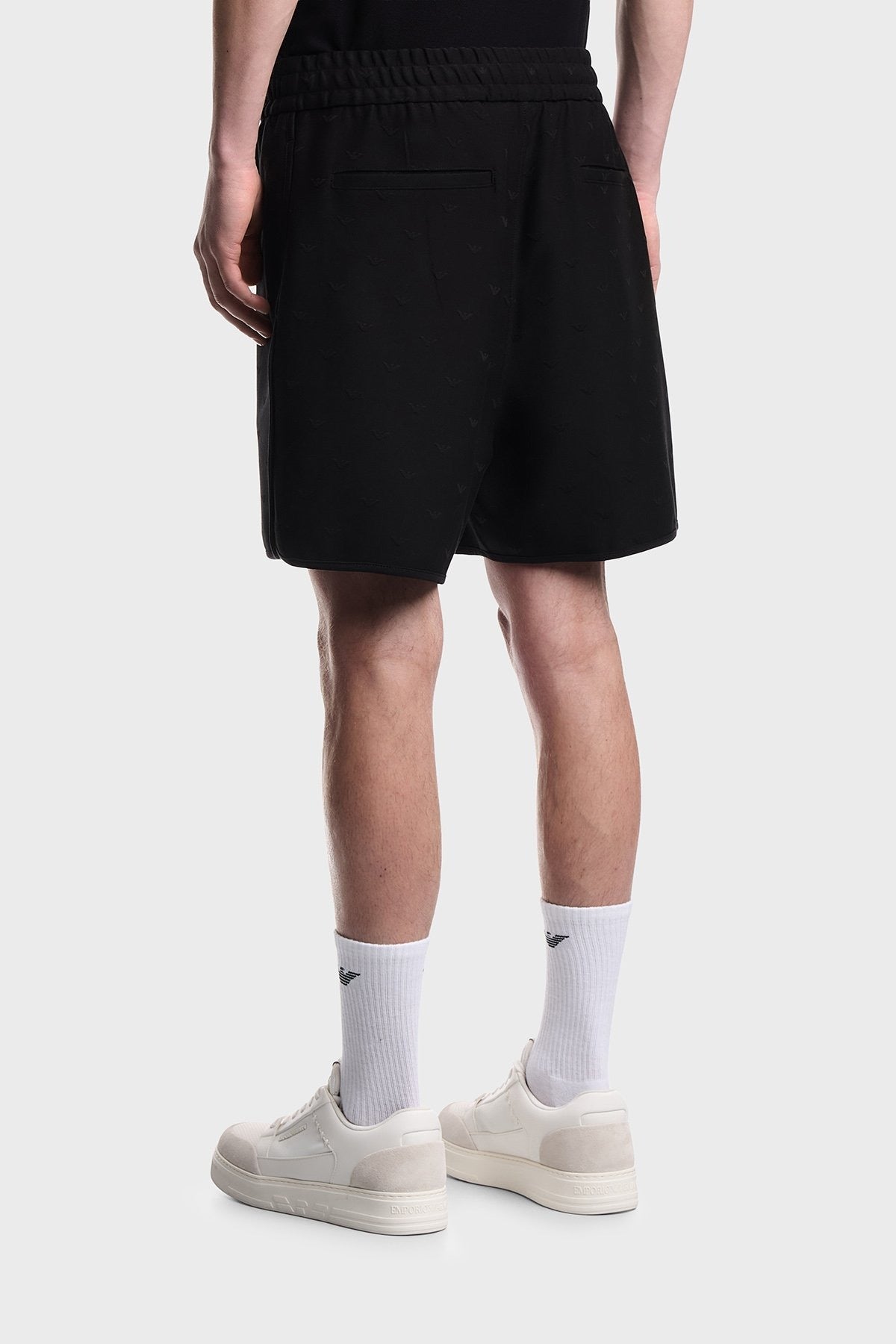 Emporio Armani Short Training Em004865 Af13700 Black.logo Preto_shot3