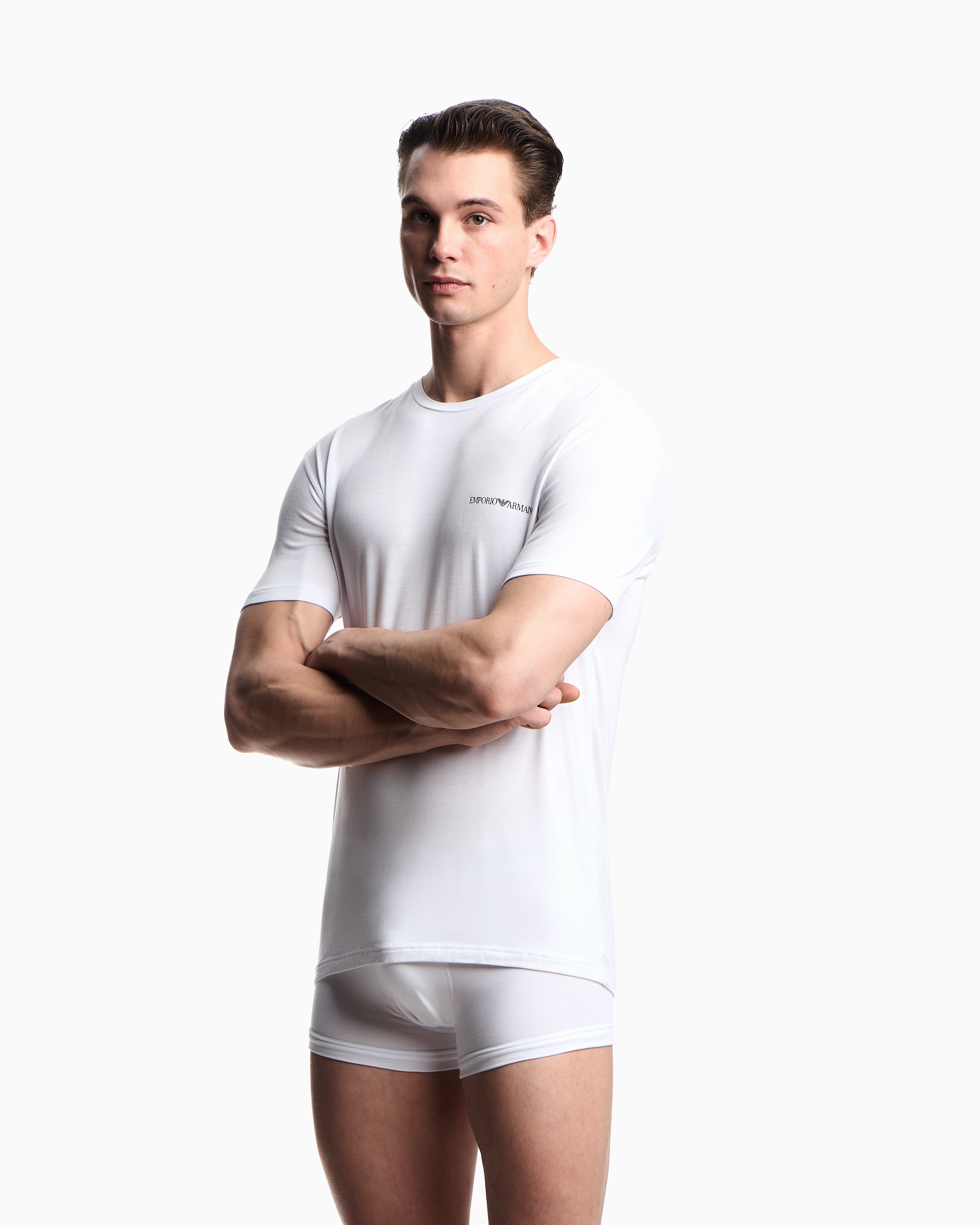 Emporio Armani T Shirt Em001849 Af14990 White Branco_shot1