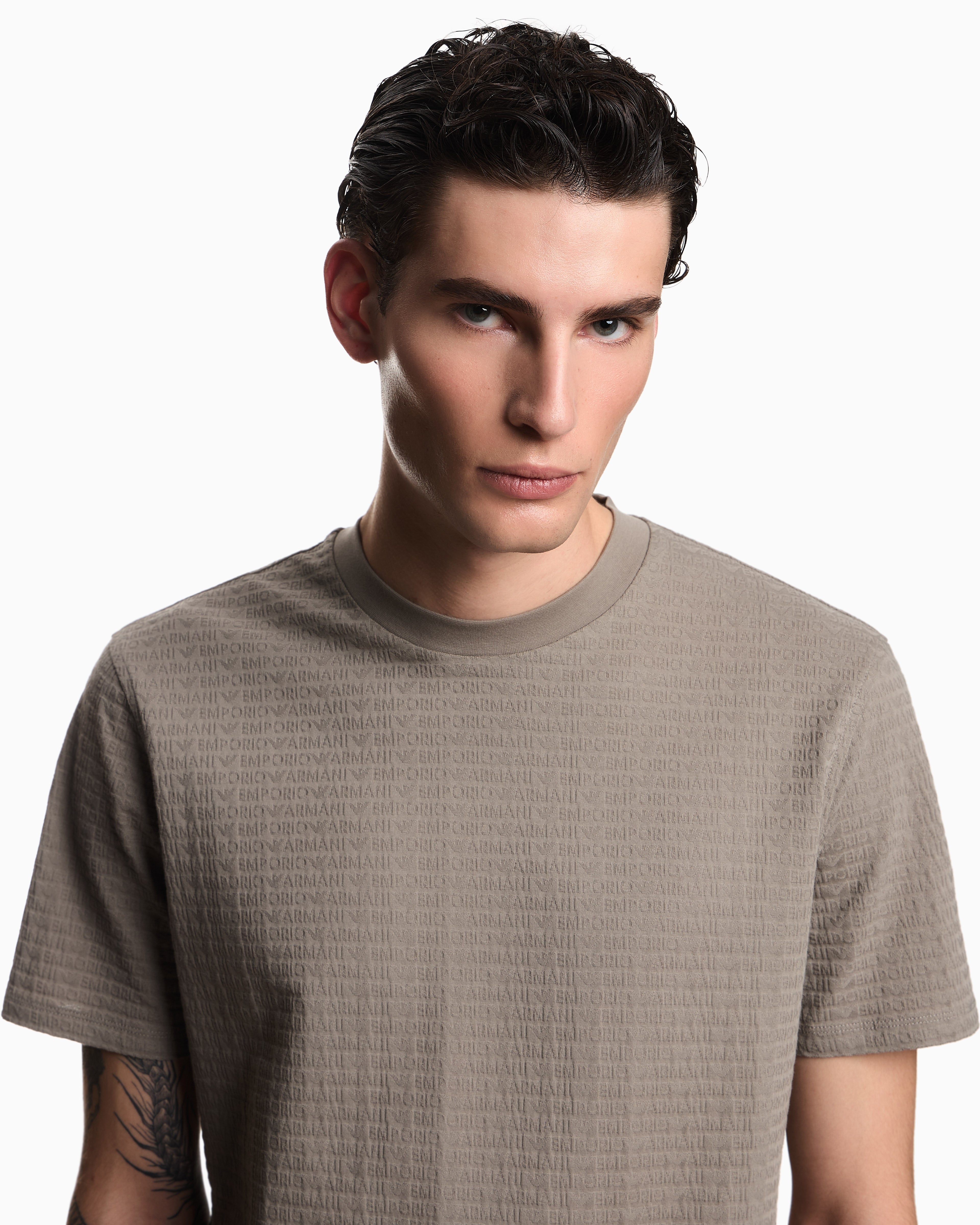 Emporio Armani T Shirt Em004594 Af10762 Grey.logo Cinza_shot1