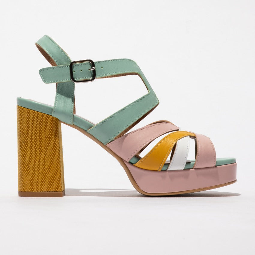 Fly London Sandalias Sandals Yetir455 Pink Yell Rosa Amarelo_shot1