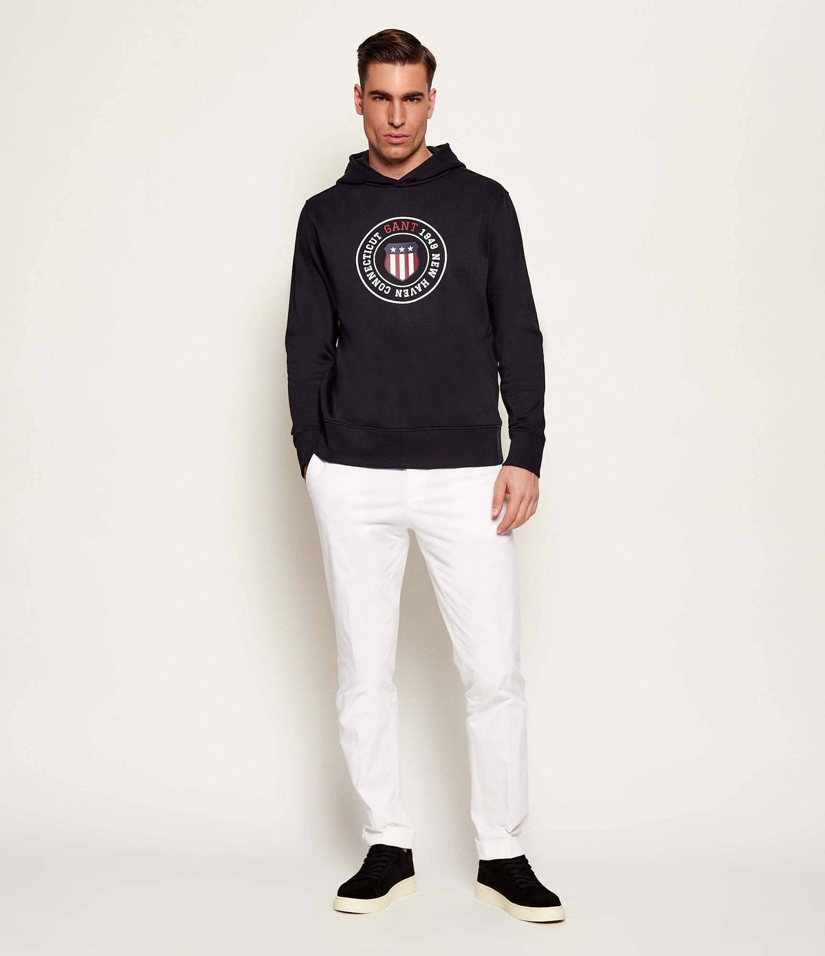 Gant Camisola Hoodie 2067100 Black Preto_shot2