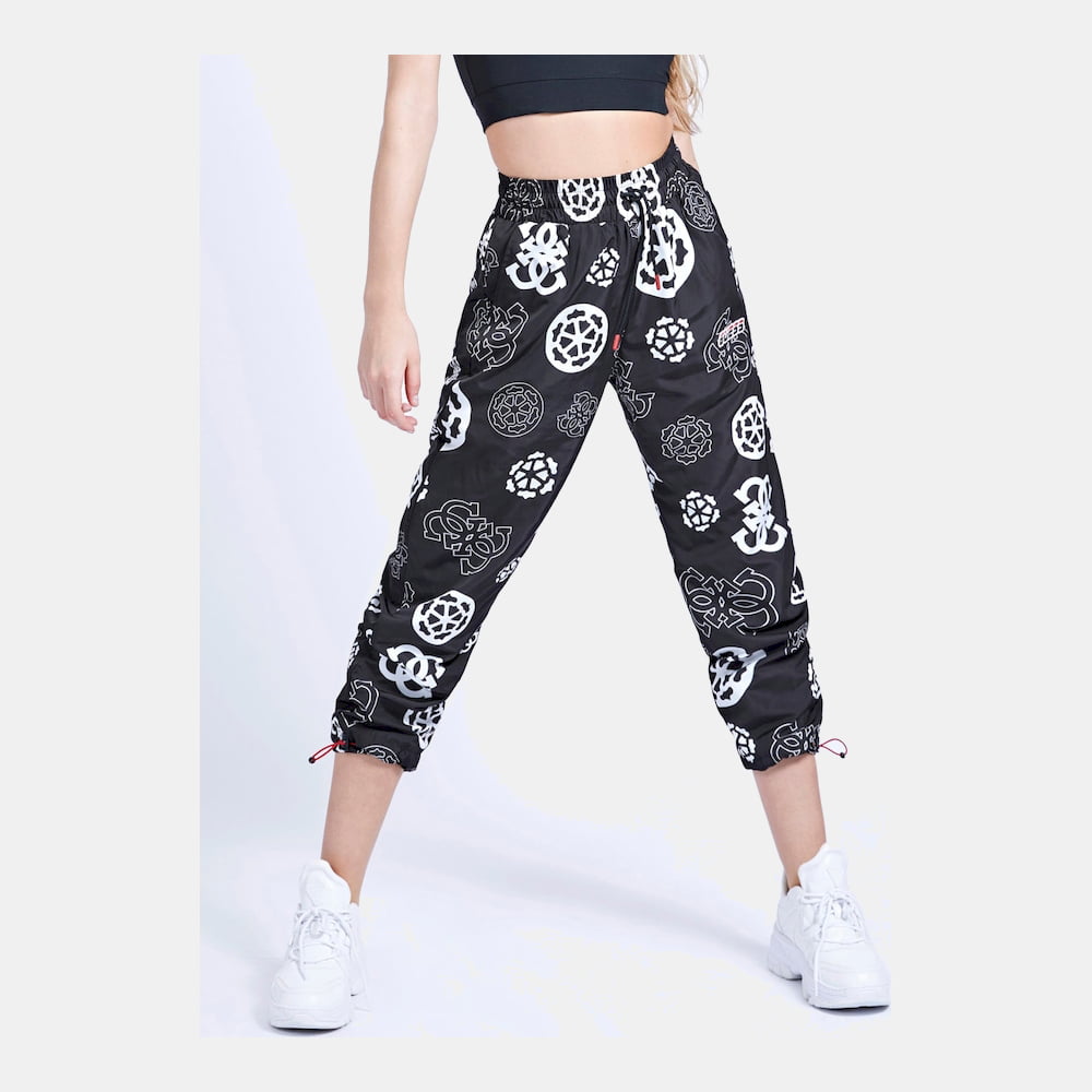 Guess Calças Trousers O0ba87 Blk White Preto Branco Shot6