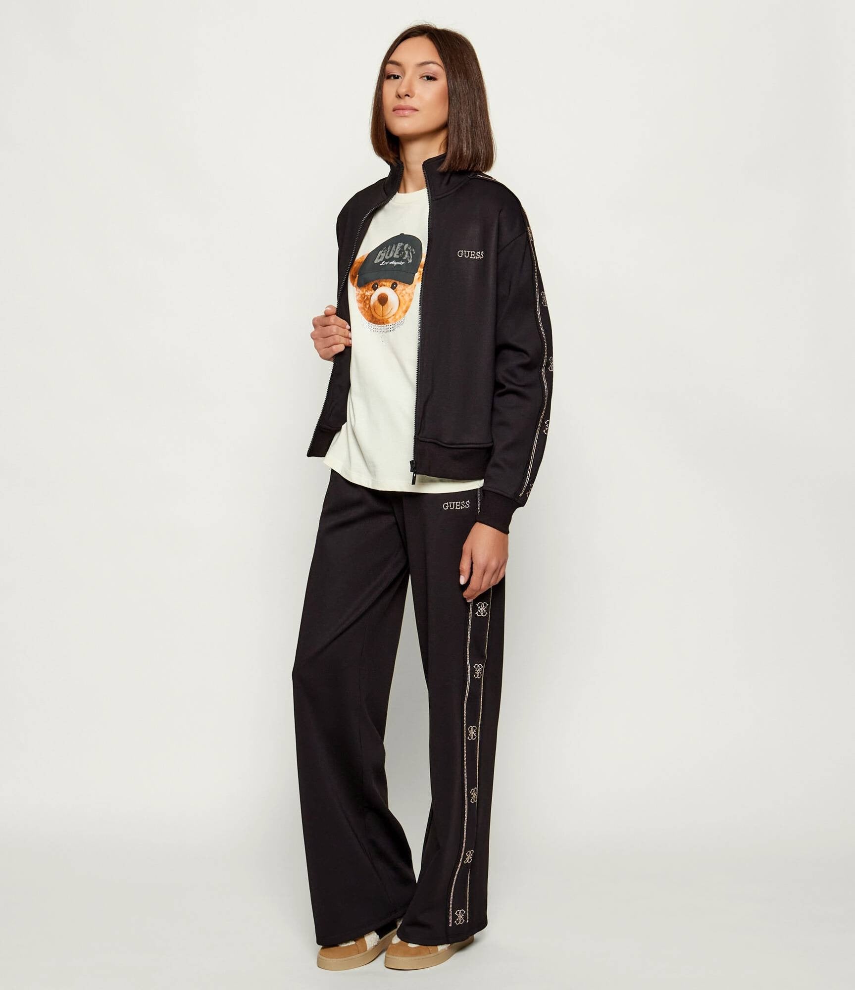 Guess Calcas Training Pants V5bb12 Kcx22 Black Preto_shot2