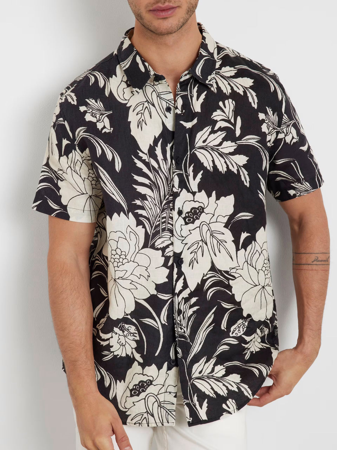 Guess Camisa Shirt M4gh70 Werx0 Blk Multi Preto Multicolor_shot3