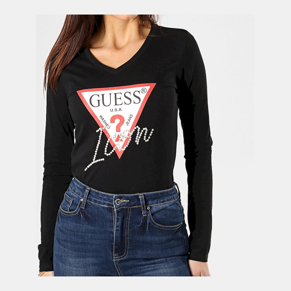 Guess Camisola Sweat W92i95 Black Preto Shot4