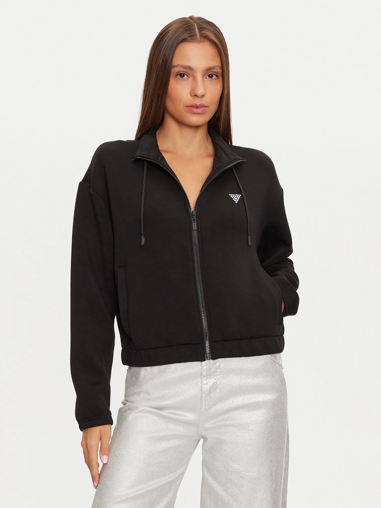 Guess Casaco Training Sweat Training V4bq14 K7uw2 Black Preto_shot1