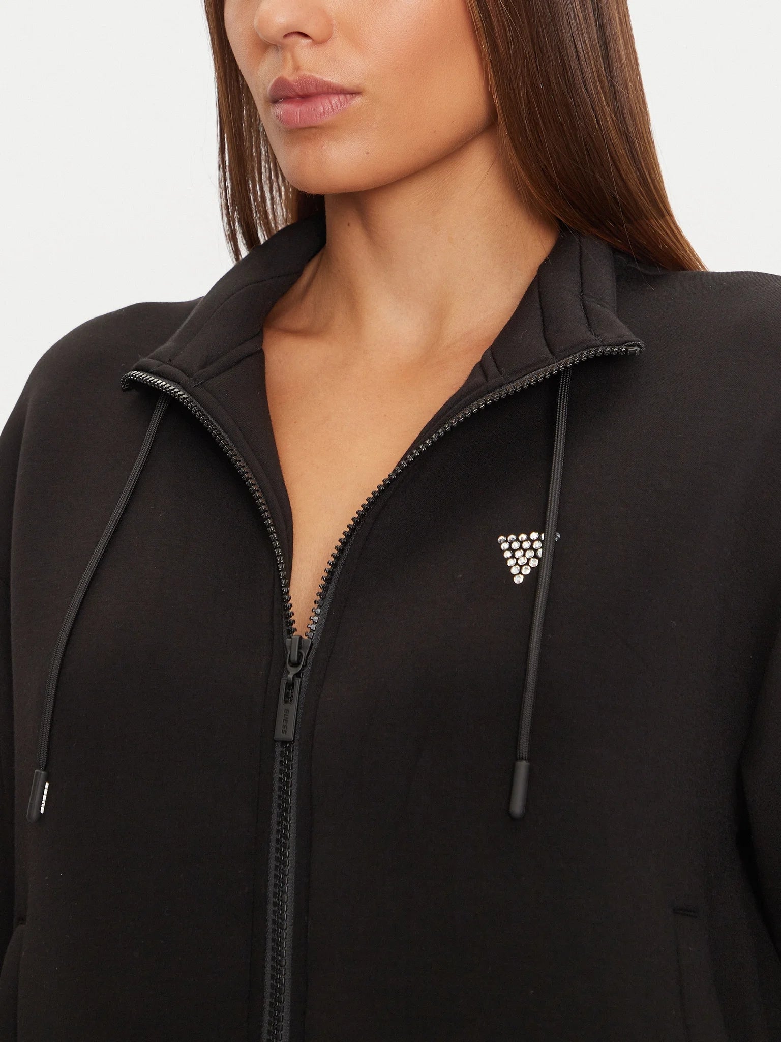 Guess Casaco Training Sweat Training V4bq14 K7uw2 Black Preto_shot2