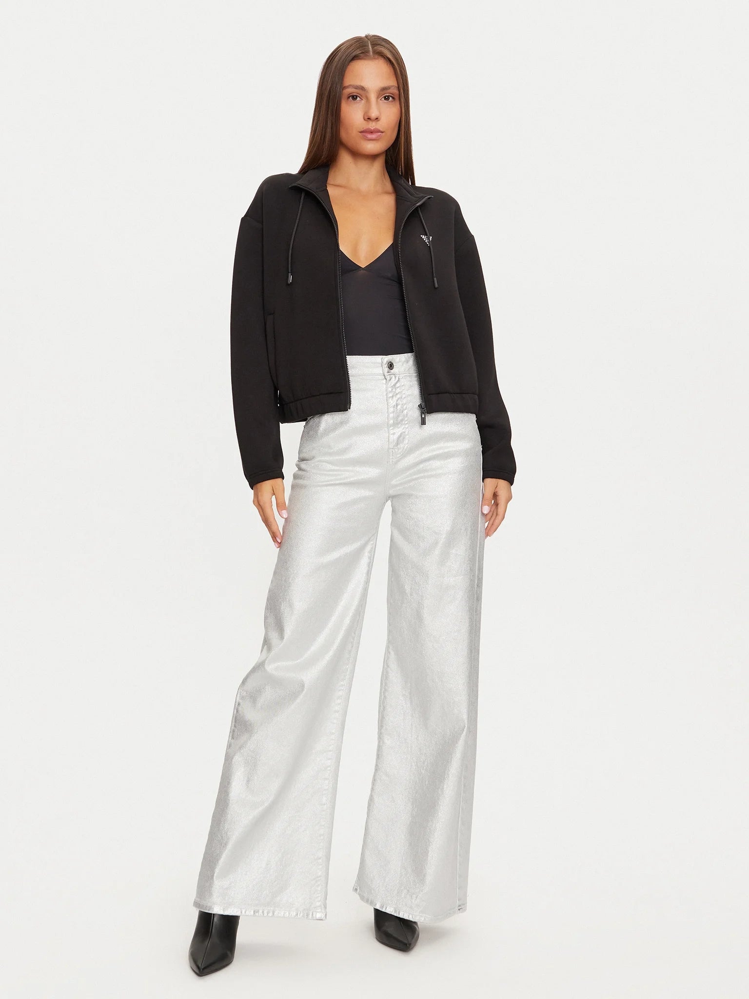 Guess Casaco Training Sweat Training V4bq14 K7uw2 Black Preto_shot5