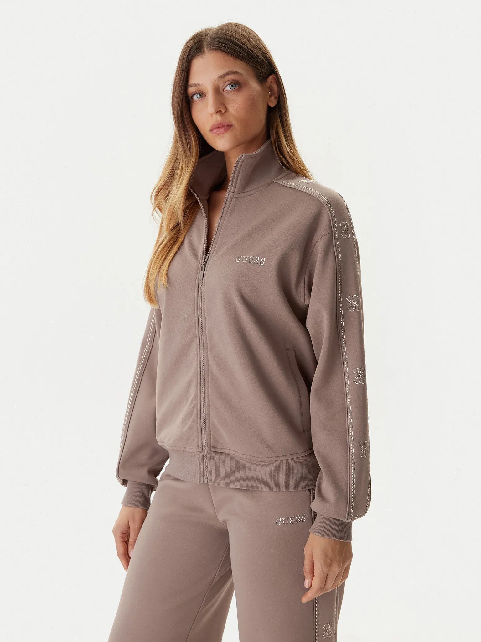 Guess Casaco Training Sweat Training V5bq15 Kcx22 Taupe Taupe_shot4