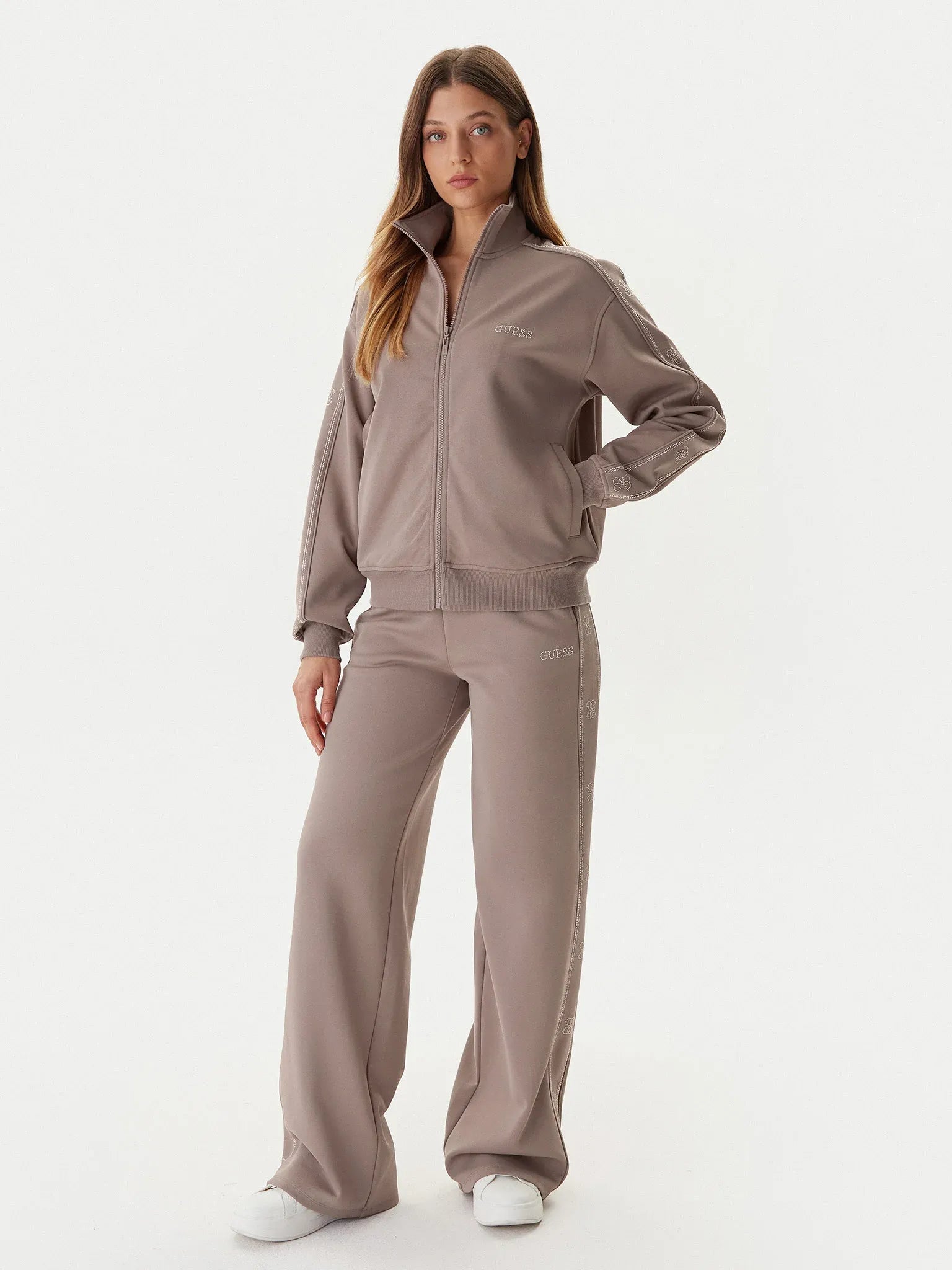 Guess Casaco Training Sweat Training V5bq15 Kcx22 Taupe Taupe_shot5