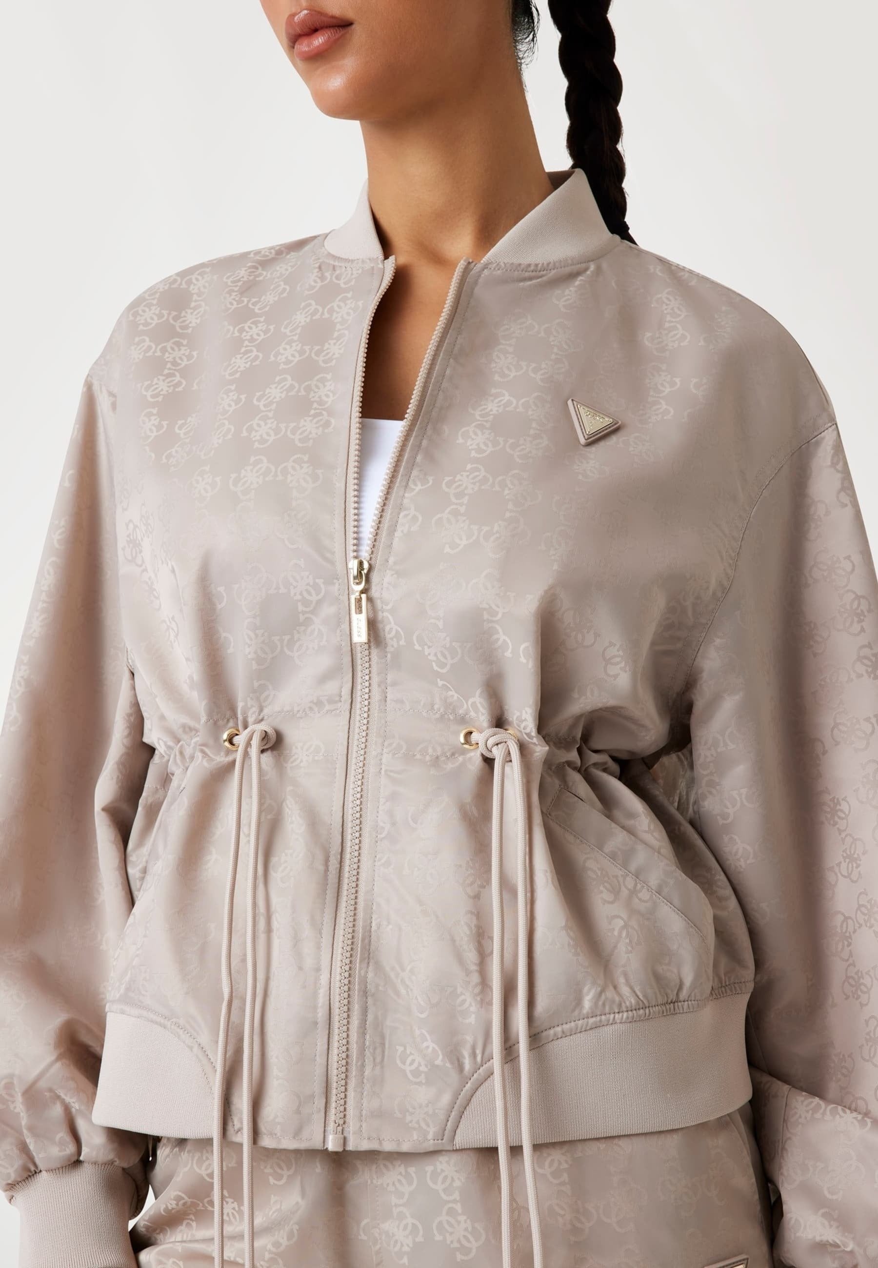 Guess Casaco Training Sweat Training V5yl11 Whfu0 Taupe Taupe_shot4