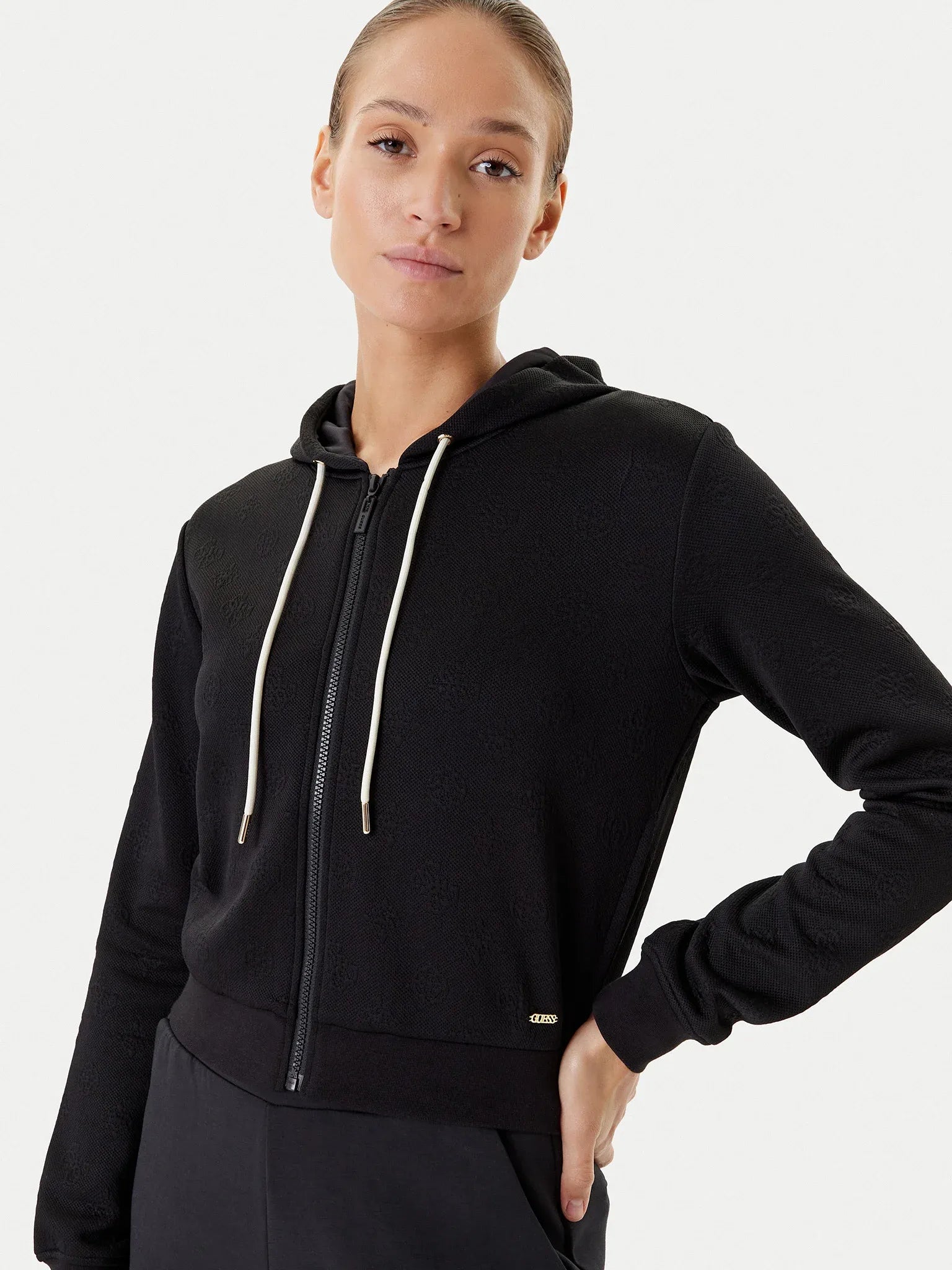 Guess Casaco Training Sweat Training V5yq06 Kbsl2 Black Preto_shot4