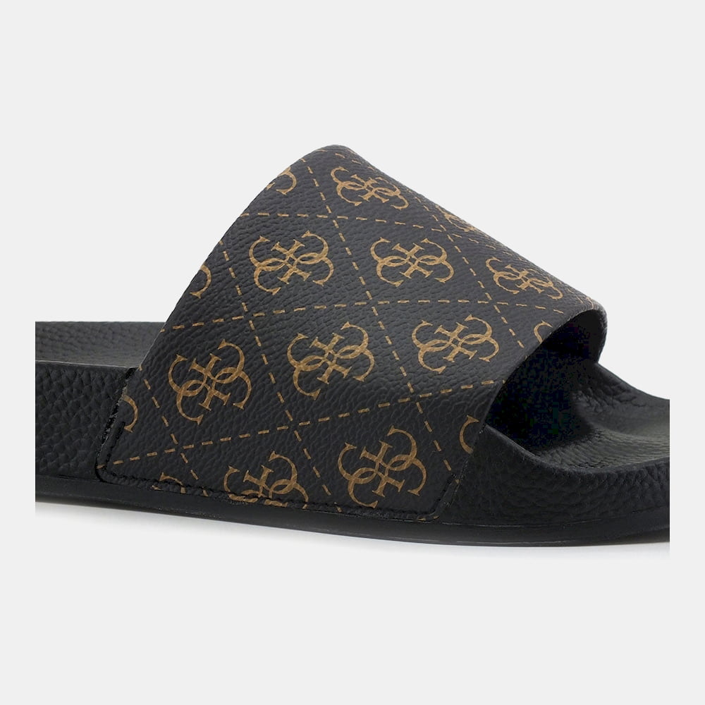 Guess Chinelos Slippers Fm6rimell19 Blk Brown Preto Castanho Shot8