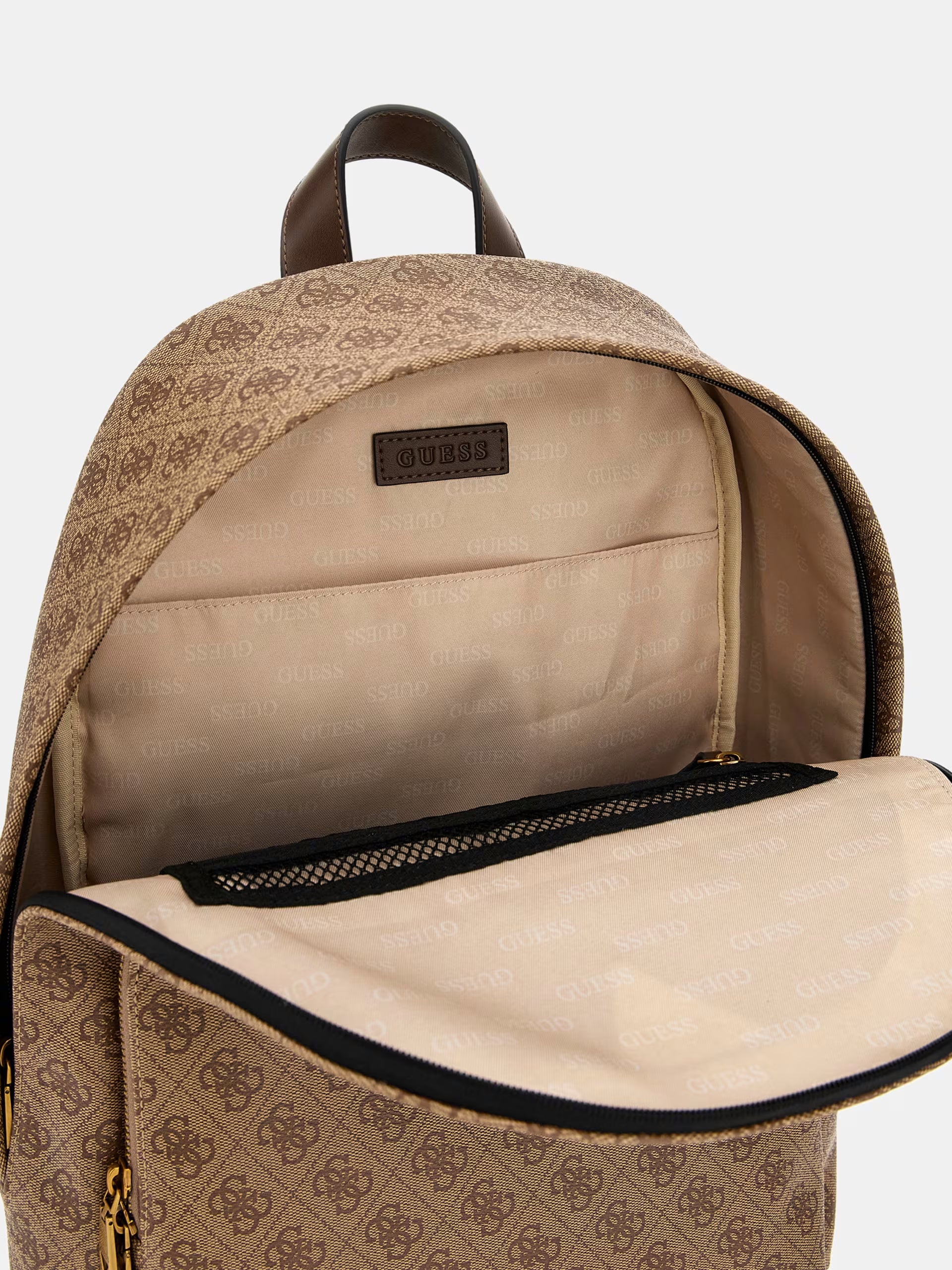 Mochila Guess Beige Logo Jacquard