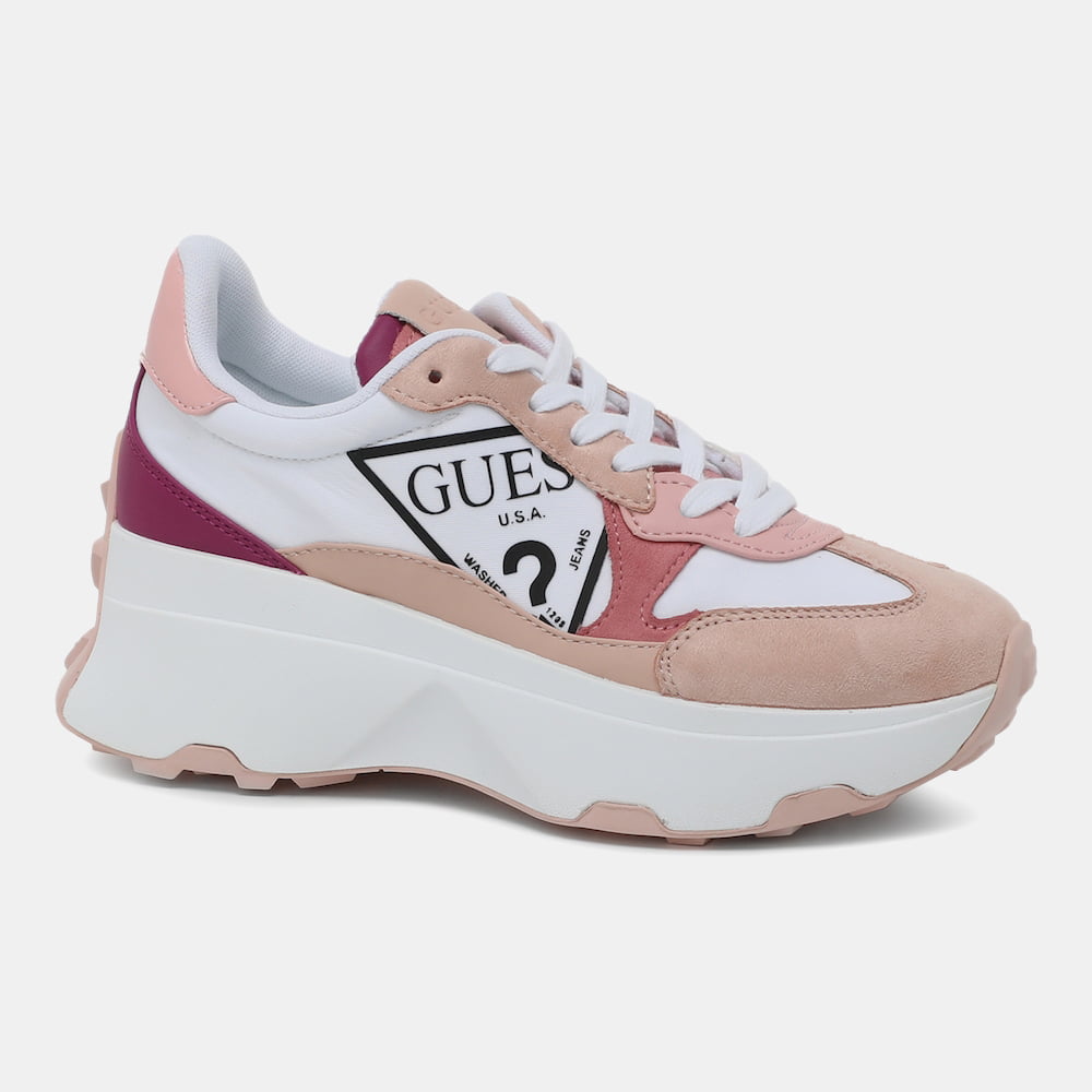Guess Sapatilhas Sneakers Shoes Fl5cbbele12 Whi Pink Branco Rosa Shot10