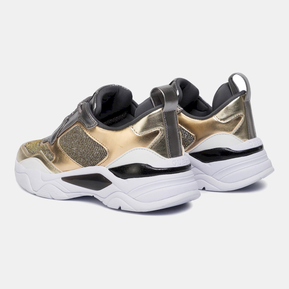 Guess Sapatilhas Sneakers Shoes Fl8fur Gold Dourado Shot6