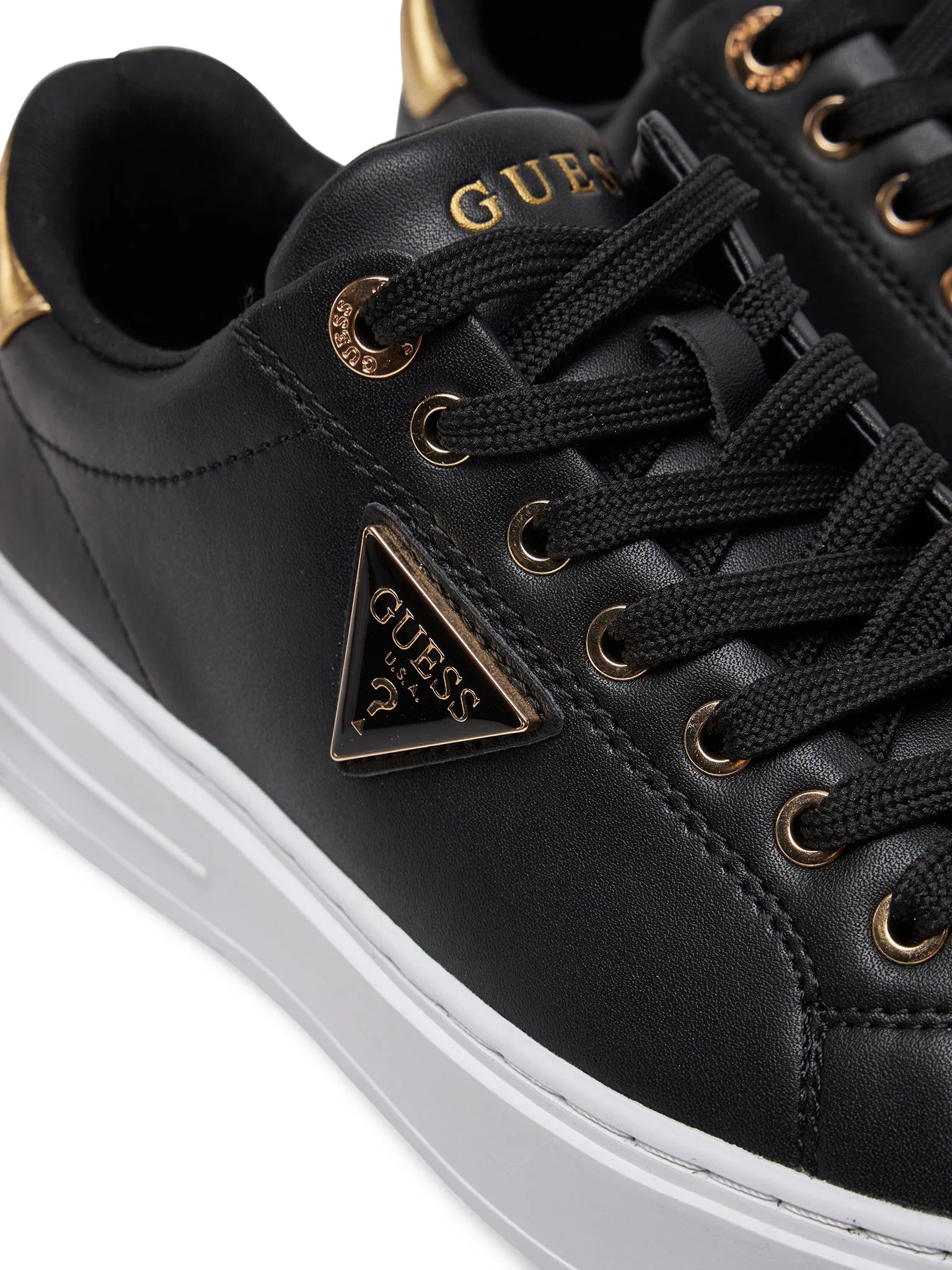 Guess Sapatilhas Sneakers Shoes Fljd12 Blk Gold Preto Ouro_shot5