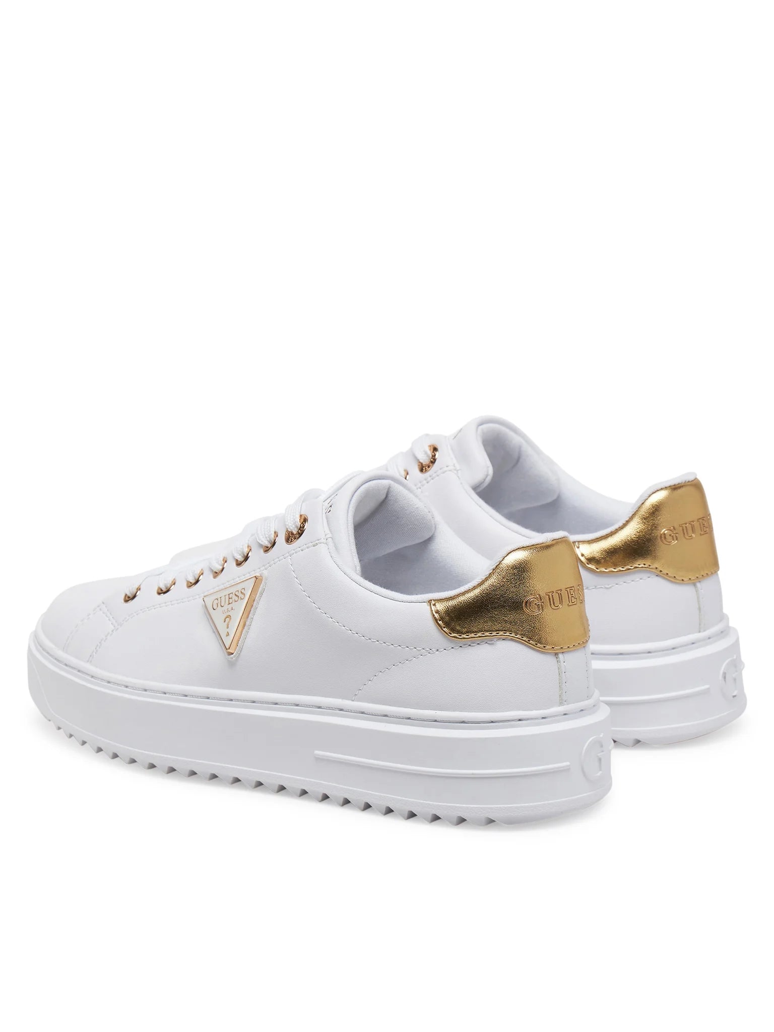 Guess Sapatilhas Sneakers Shoes Fljd12 Whi Gold Branco Dourado_shot3