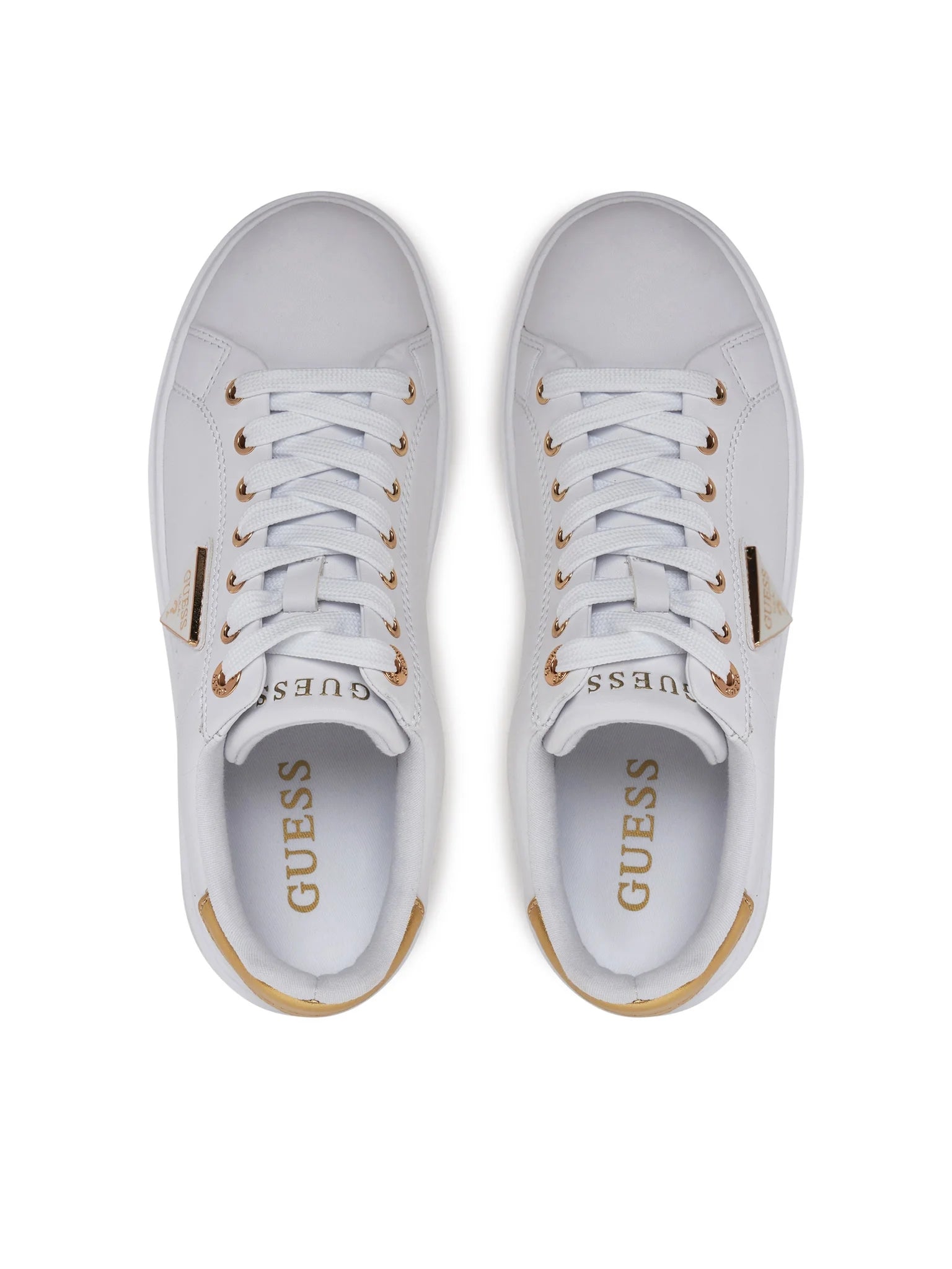 Guess Sapatilhas Sneakers Shoes Fljd12 Whi Gold Branco Dourado_shot4