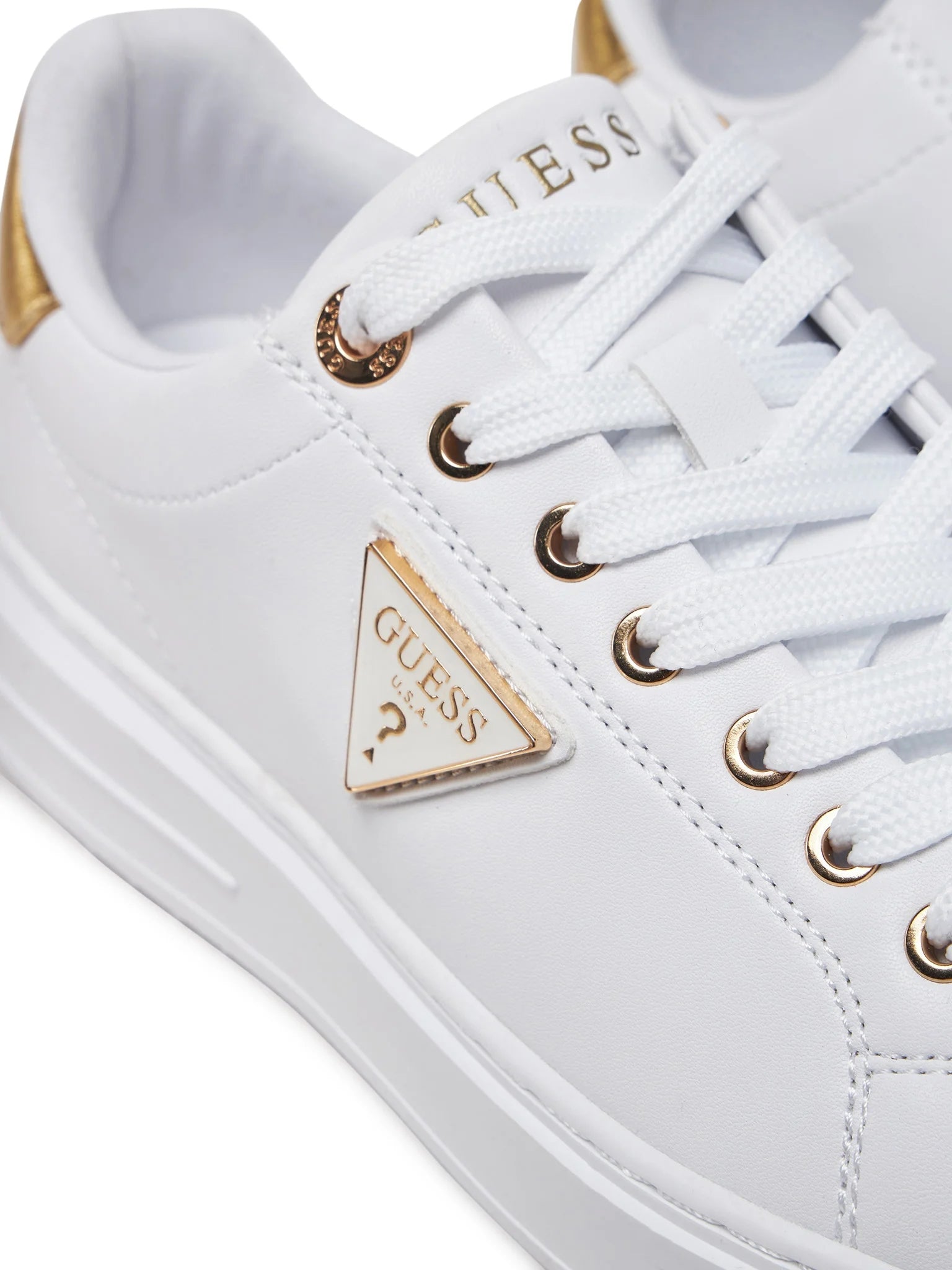 Guess Sapatilhas Sneakers Shoes Fljd12 Whi Gold Branco Dourado_shot5