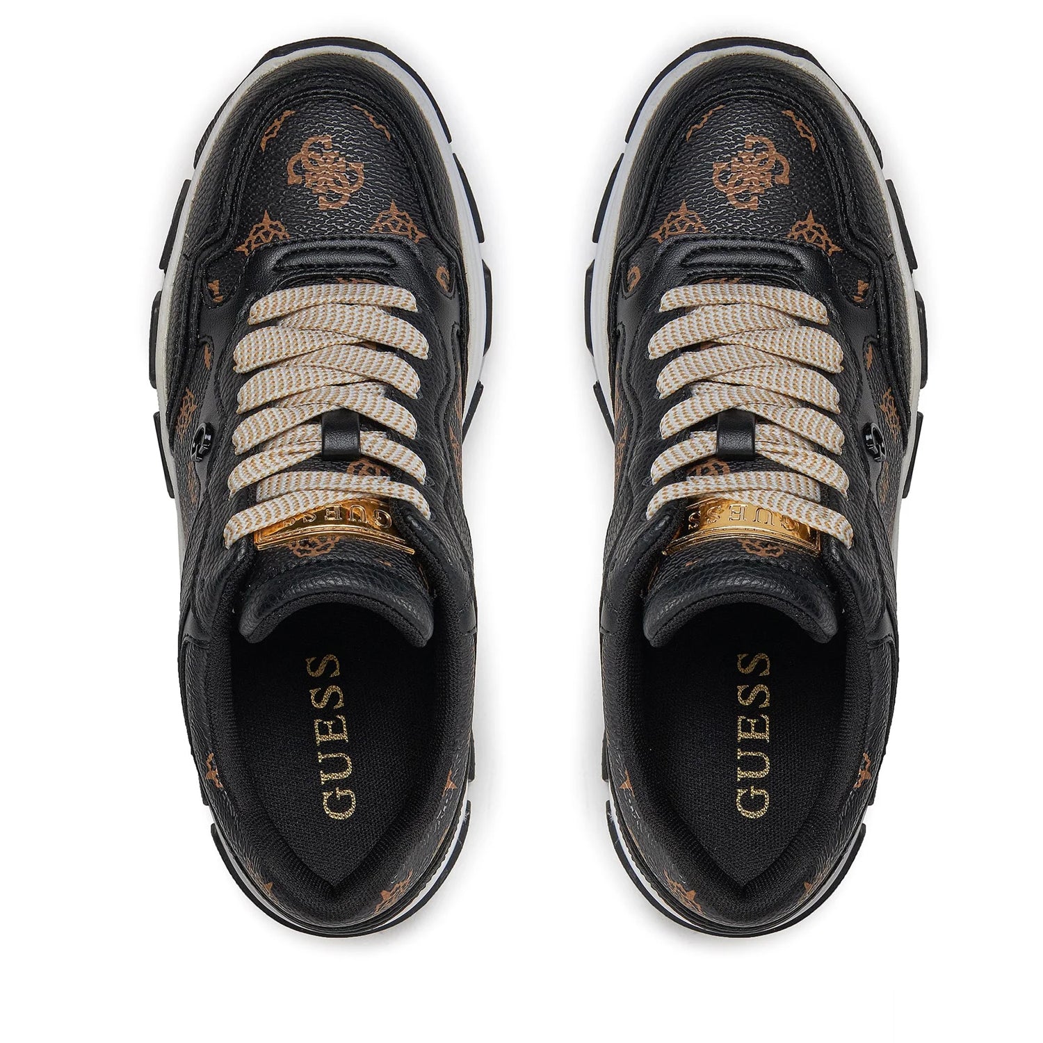 Guess Sapatilhas Sneakers Shoes Flpbr3 Blk Brown Preto Castanho_shot4