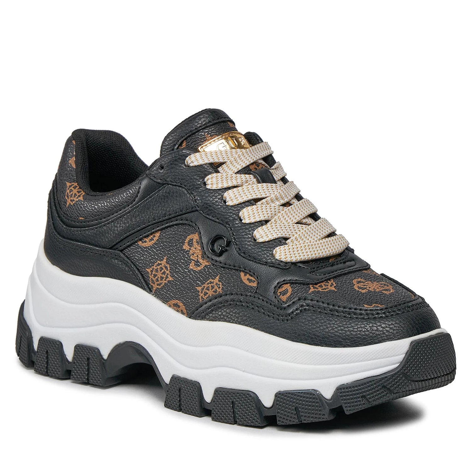 Guess Sapatilhas Sneakers Shoes Flpbr3 Blk Brown Preto Castanho_shot6