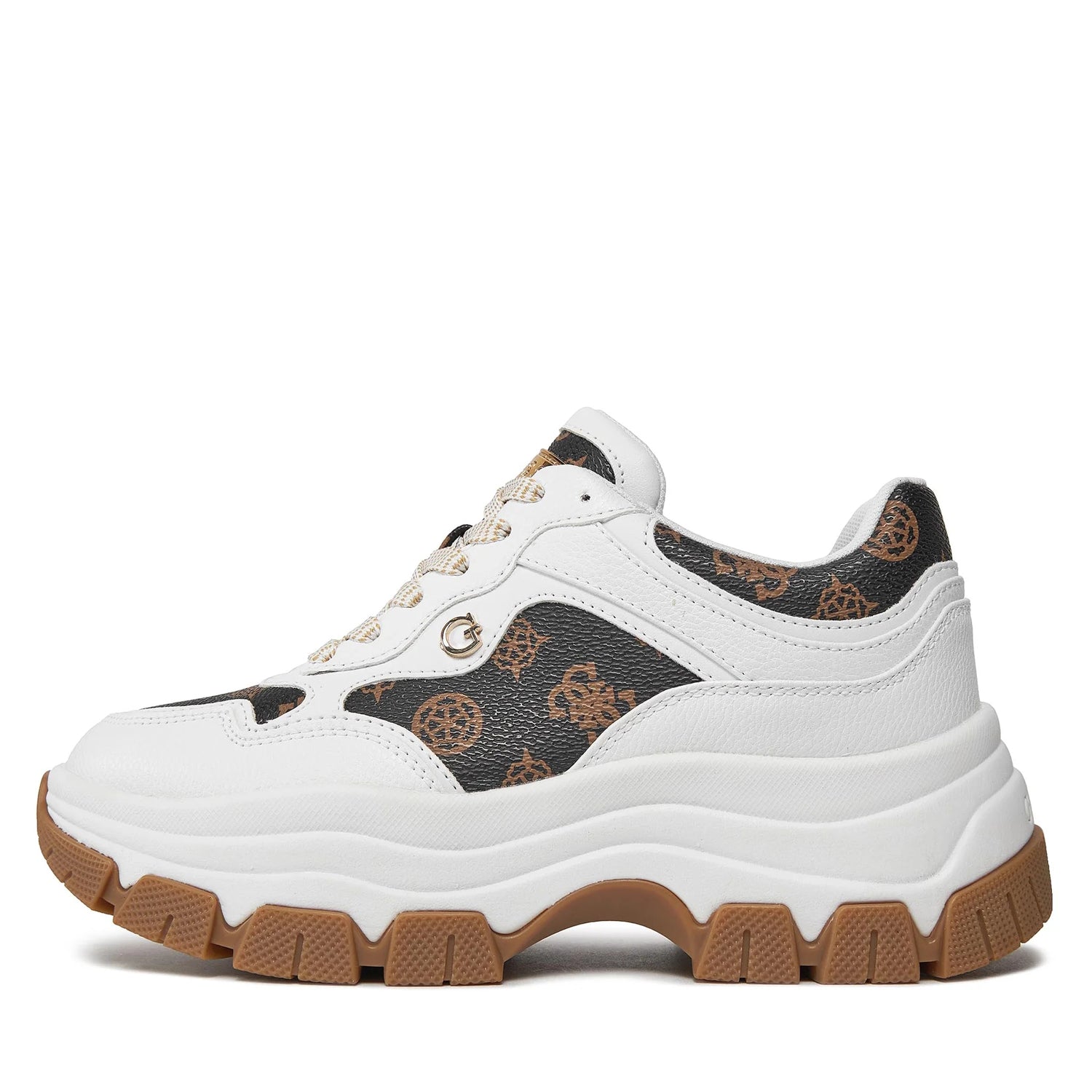 Guess Sapatilhas Sneakers Shoes Flpbr3 Whi Brown Branco Castanho_shot5