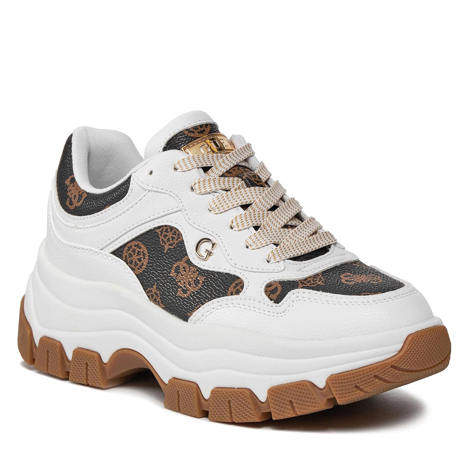 Guess Sapatilhas Sneakers Shoes Flpbr3 Whi Brown Branco Castanho_shot6