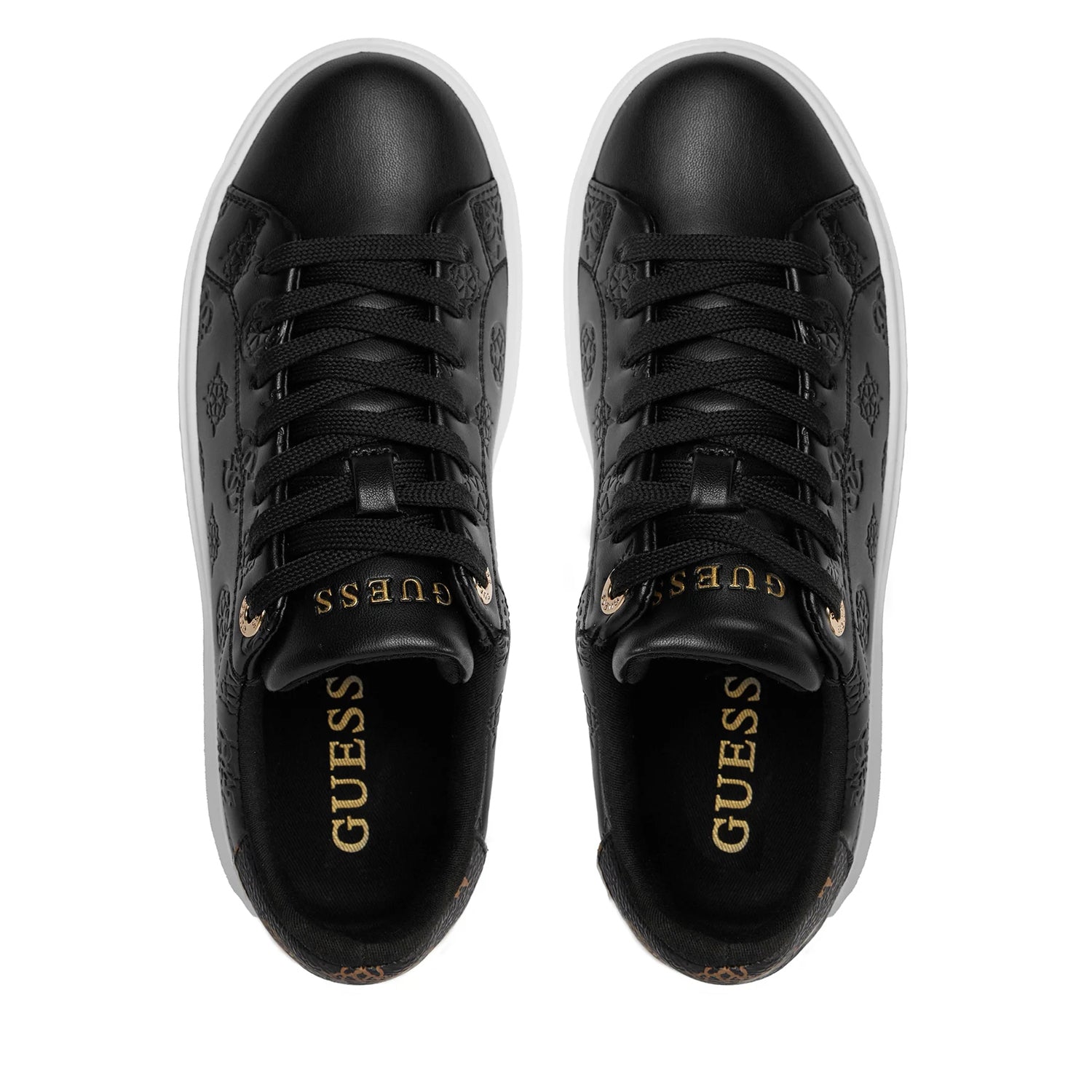 Guess Sapatilhas Sneakers Shoes Flpds4 Fal12 Blk Brown Preto Castanho_shot4