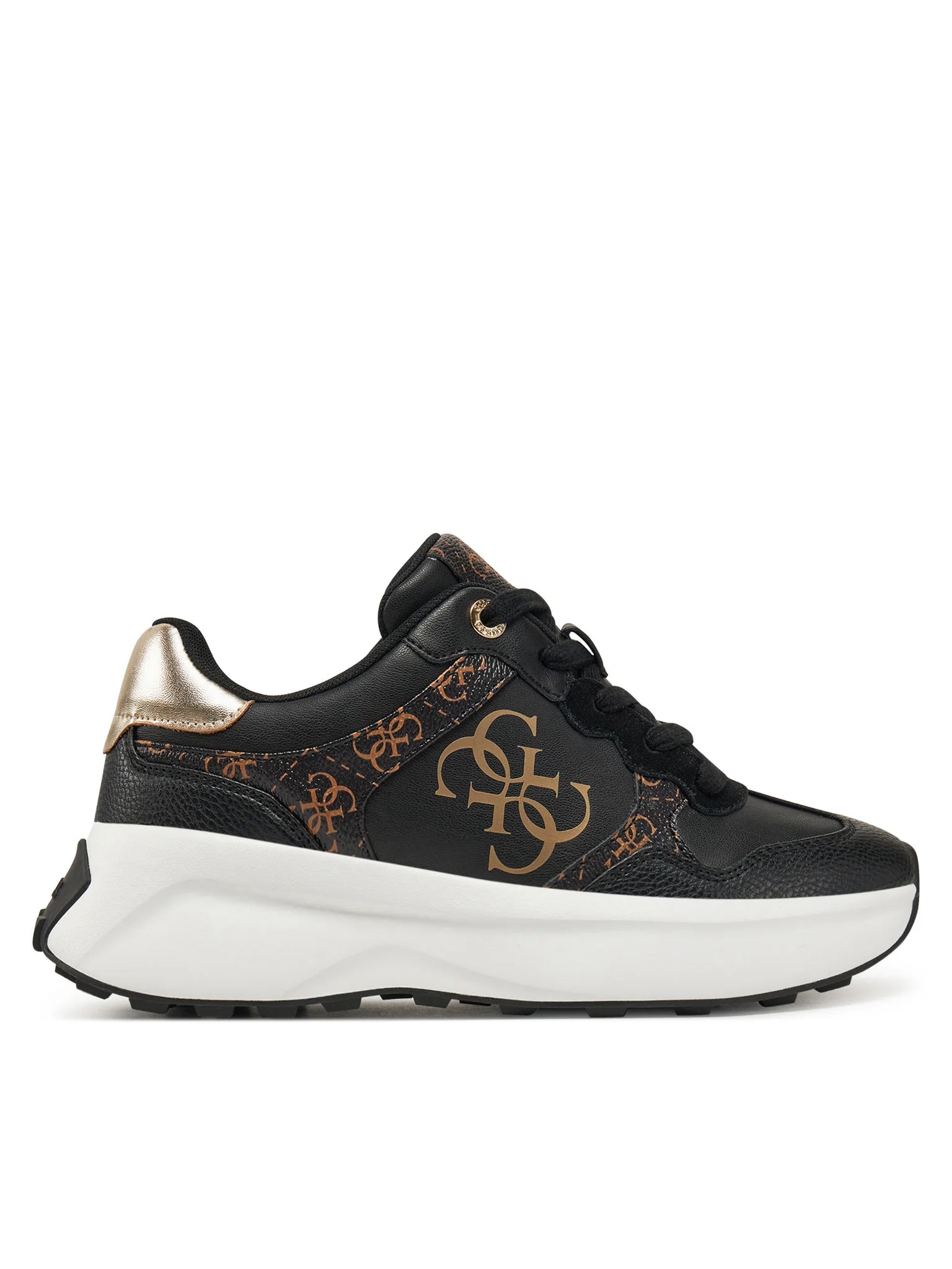 Guess Sapatilhas Sneakers Shoes Flpluc Blk Brown Preto Castanho_shot1