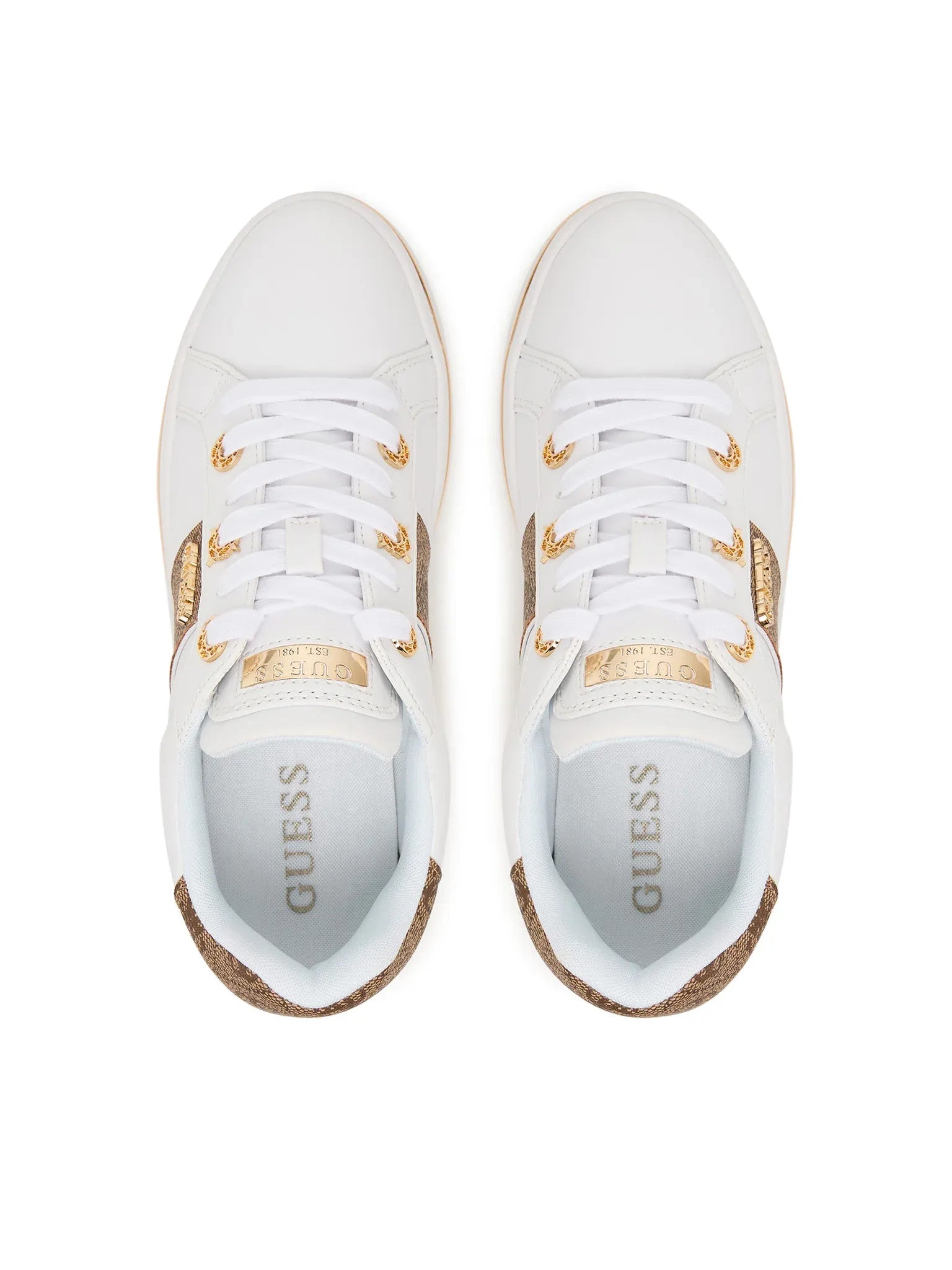 Guess Sapatilhas Sneakers Shoes Flpstw White Beig Branco Beige_shot5