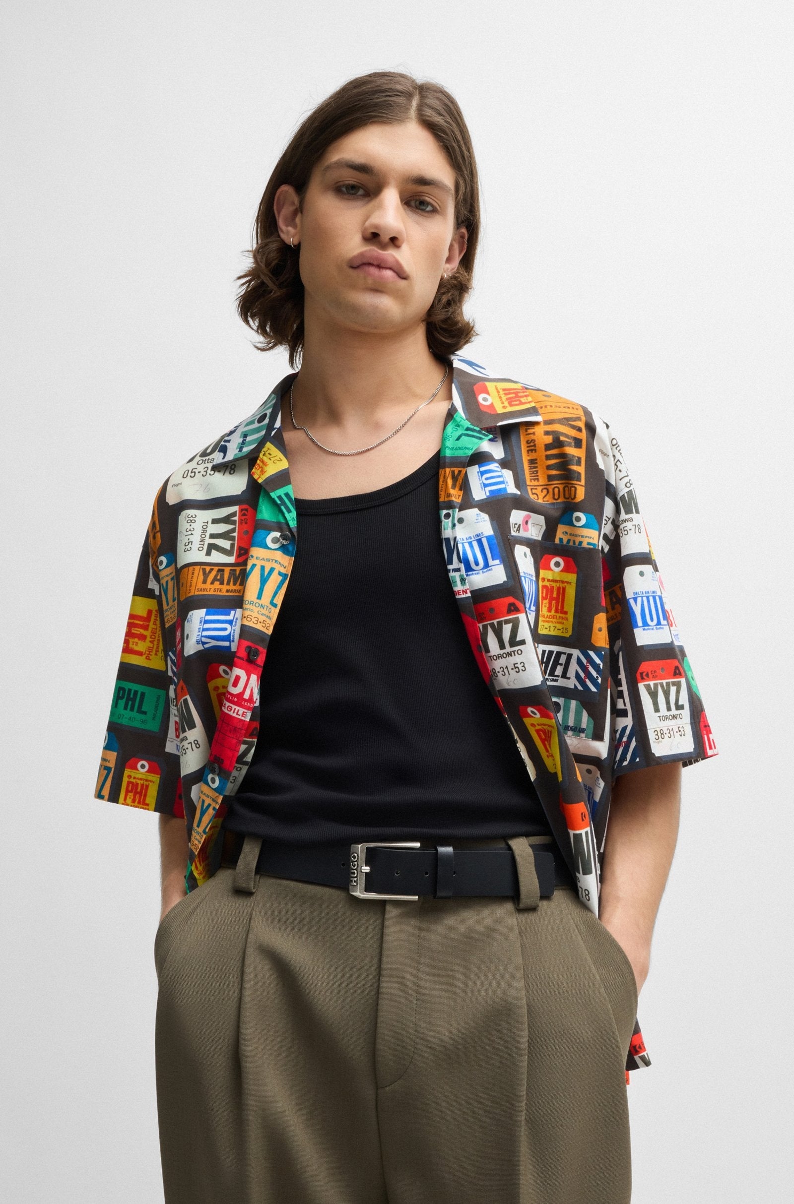 Hugo Camisa Shirt Egeeno 5051964 Multicolor Multicolor_shot4
