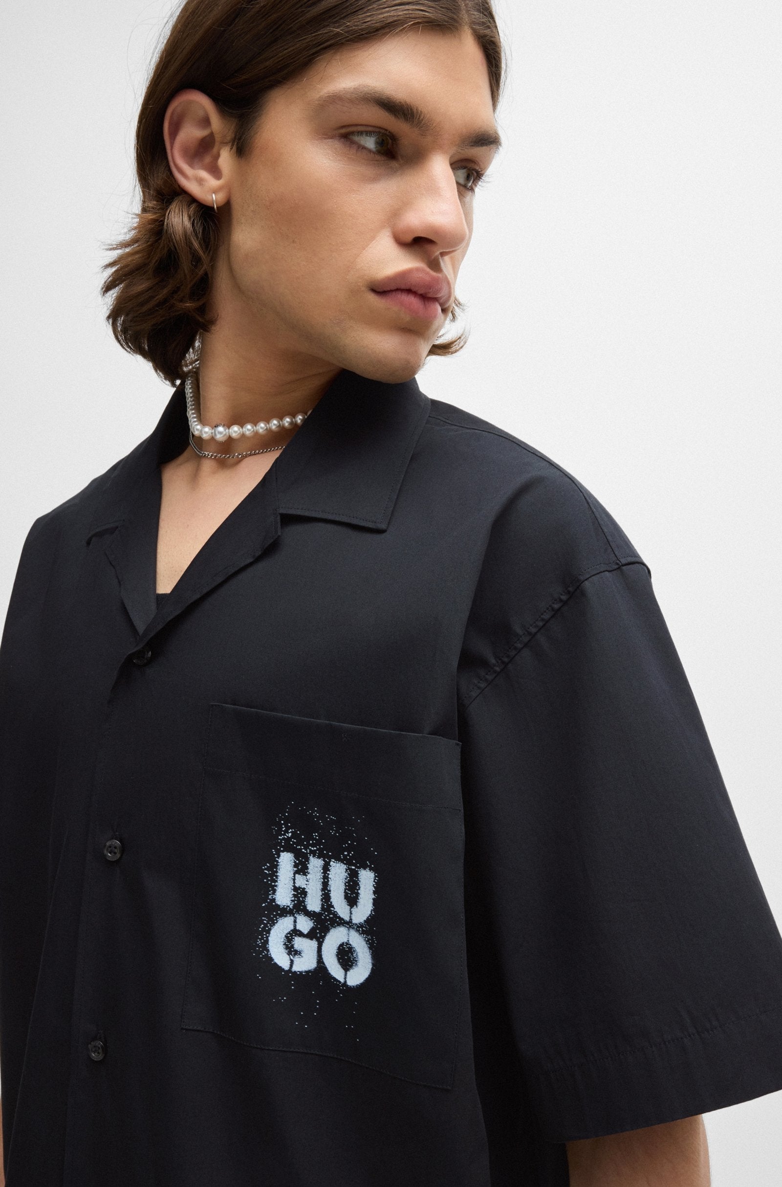 Hugo Camisa Shirt Egeeno 5052009 Black Preto_shot2