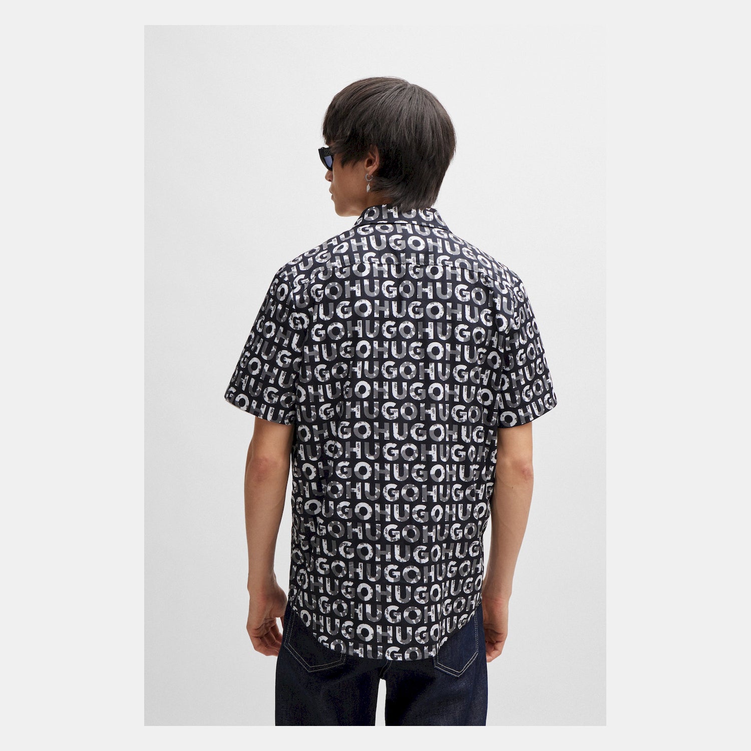 Hugo Camisa Shirt Ellino 5051414 Black.logo Preto_shot3