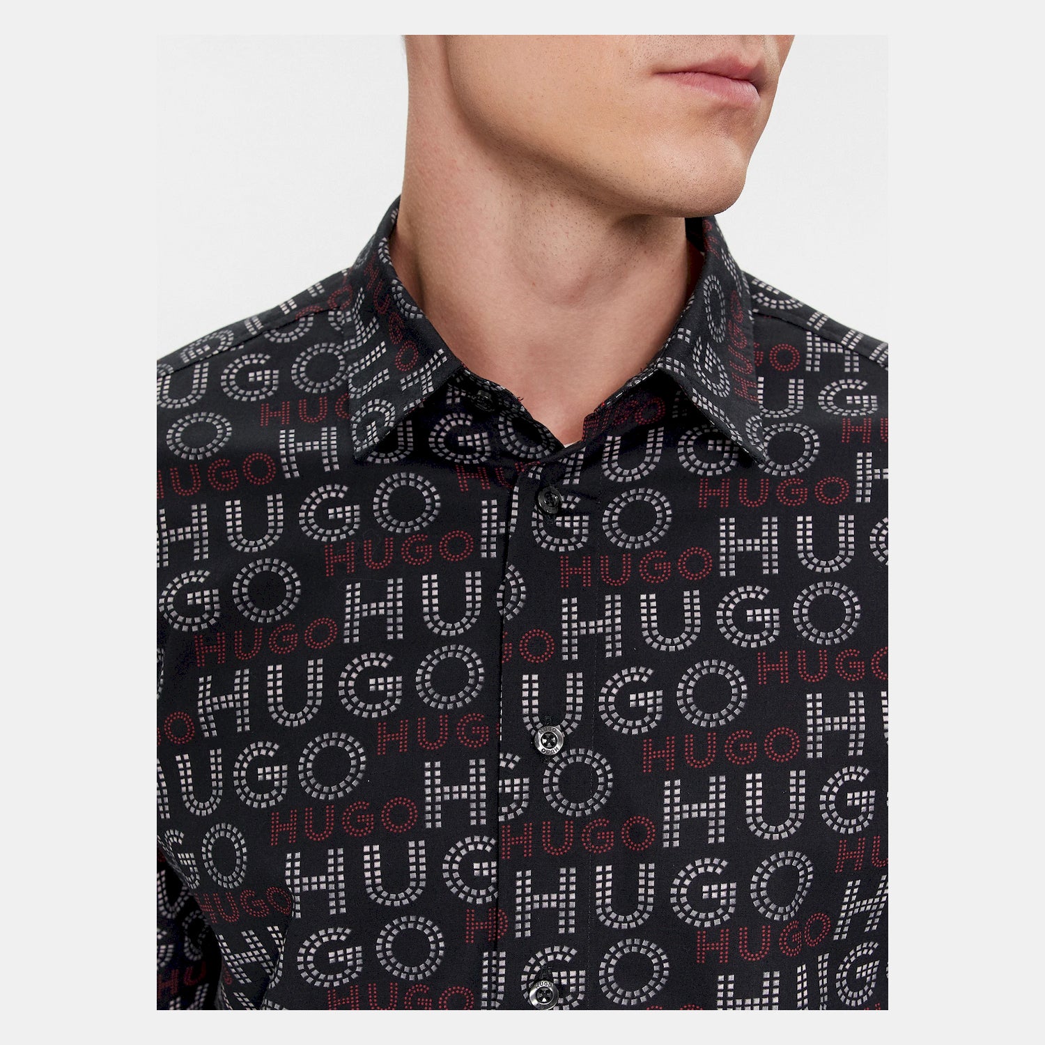 Hugo Camisa Shirt Emero 50508663 Black Preto_shot2