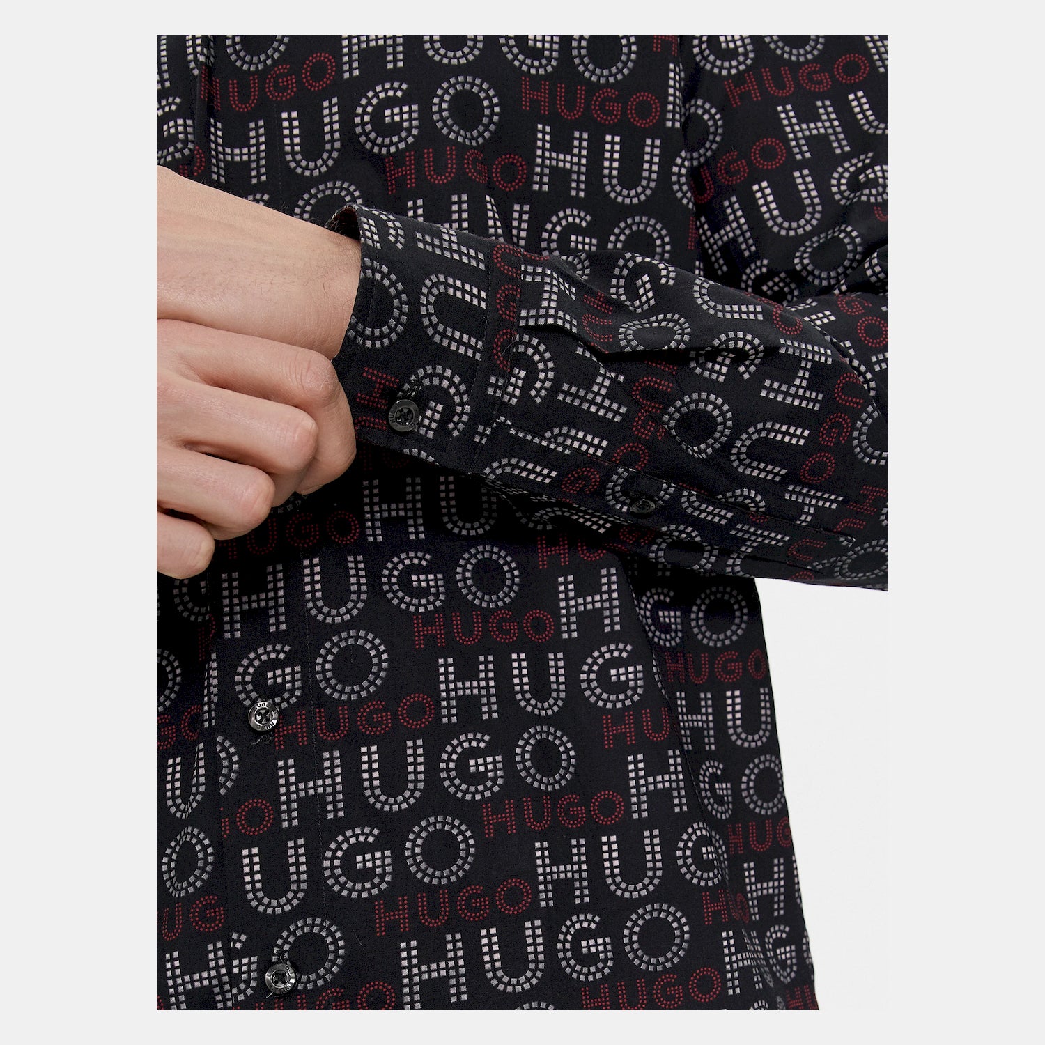 Hugo Camisa Shirt Emero 50508663 Black Preto_shot3