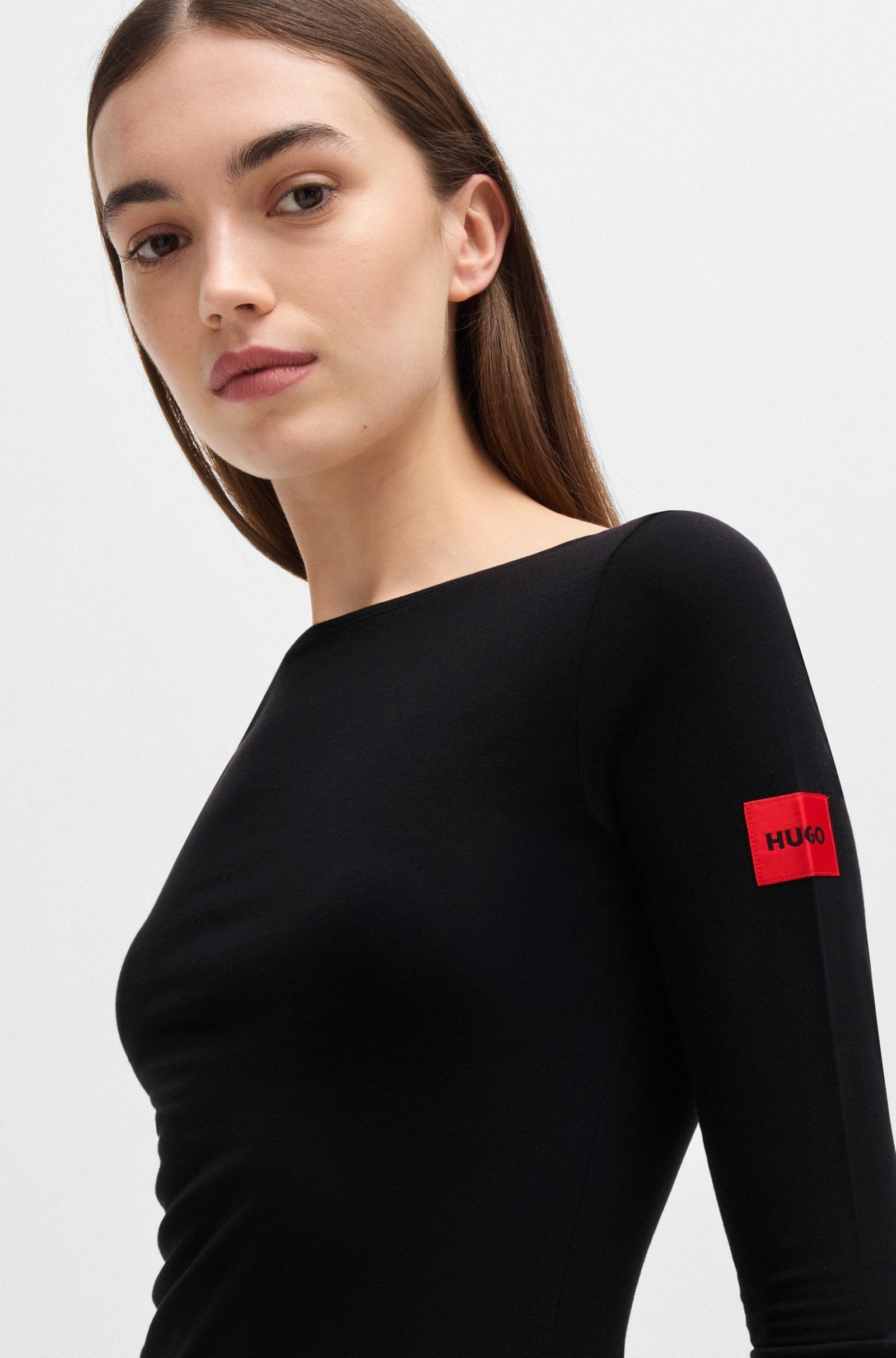 Hugo T Shirt 50486081 Black Preto_shot4
