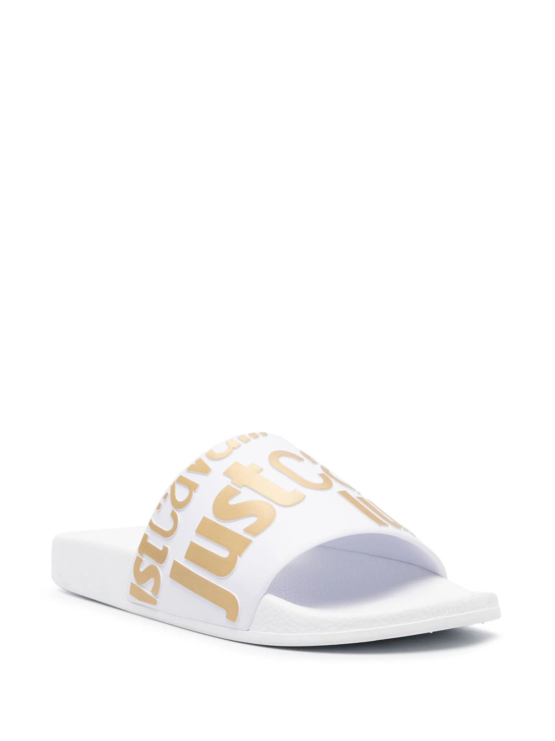 Just Cavalli Chinelos Slippers 76ra3sz1 Whi Gold Branco Dourado_shot2
