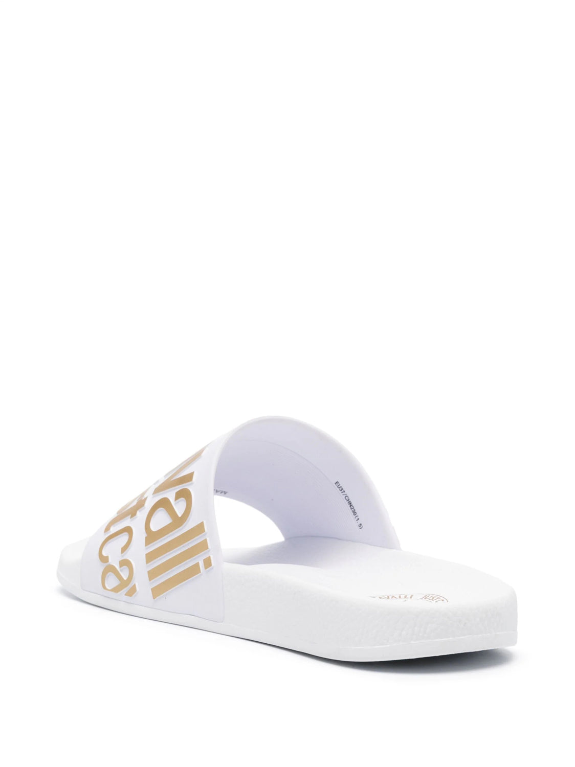 Just Cavalli Chinelos Slippers 76ra3sz1 Whi Gold Branco Dourado_shot3