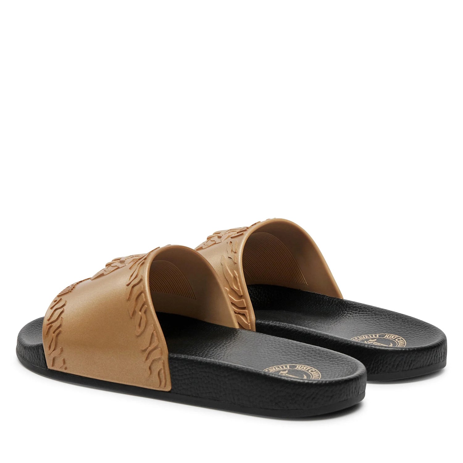 Just Cavalli Chinelos Slippers 76ra3sz2 Blk Gold Preto Ouro_shot2