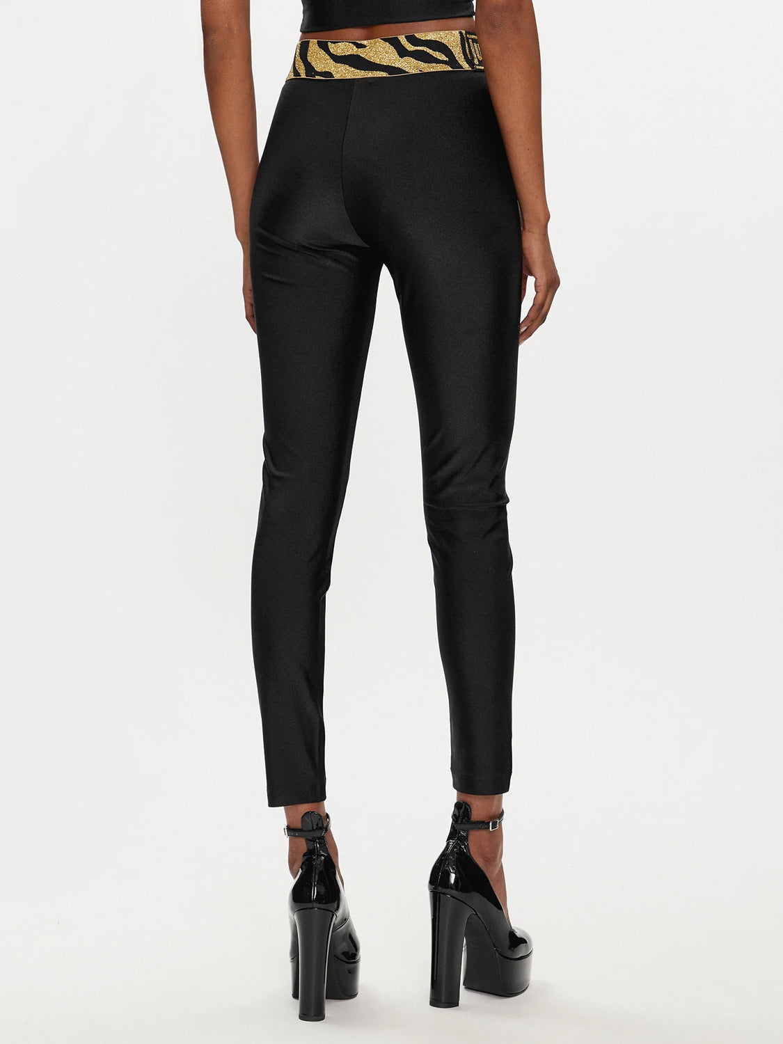 Legging Just Cavalli Jegging Fouseux Gol Preto E Ouro
